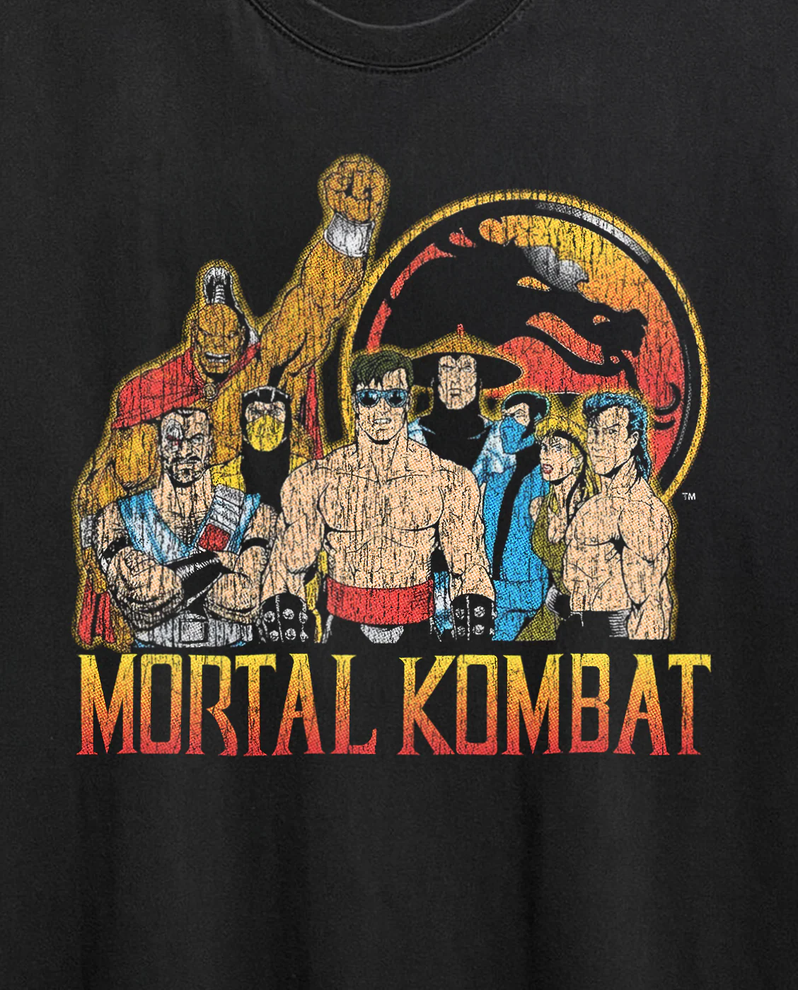 Mortal Kombat Characters Washed Black Tee - Image 2
