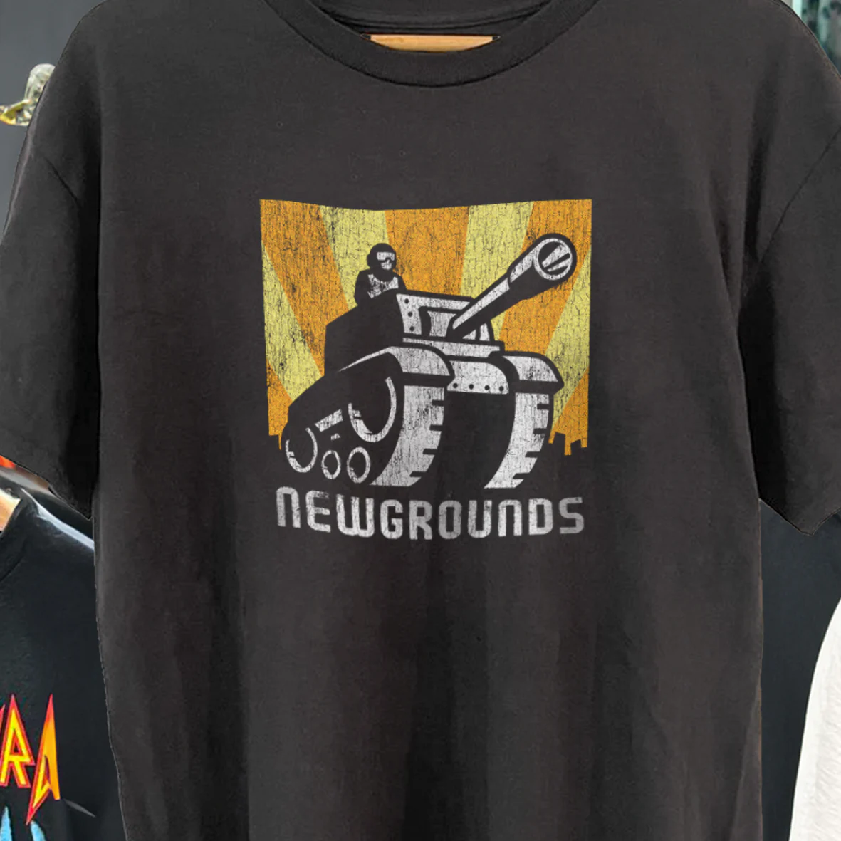 Newground'S 90's-00's Promo Rare Vintage Washed Black T-Shirt - Image 2