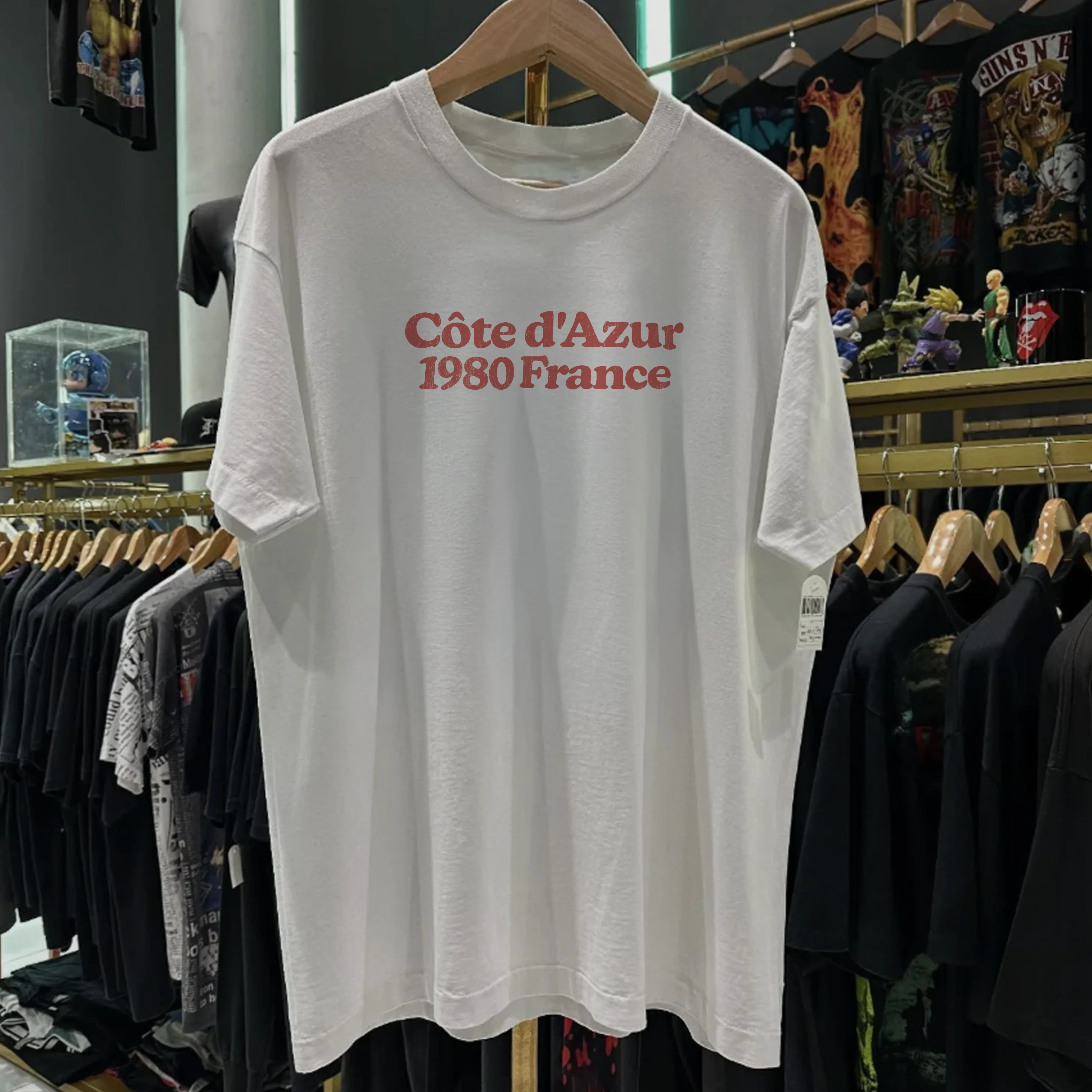 Rare 80s Cāëte D'Azur 1980 France Washed White Tee