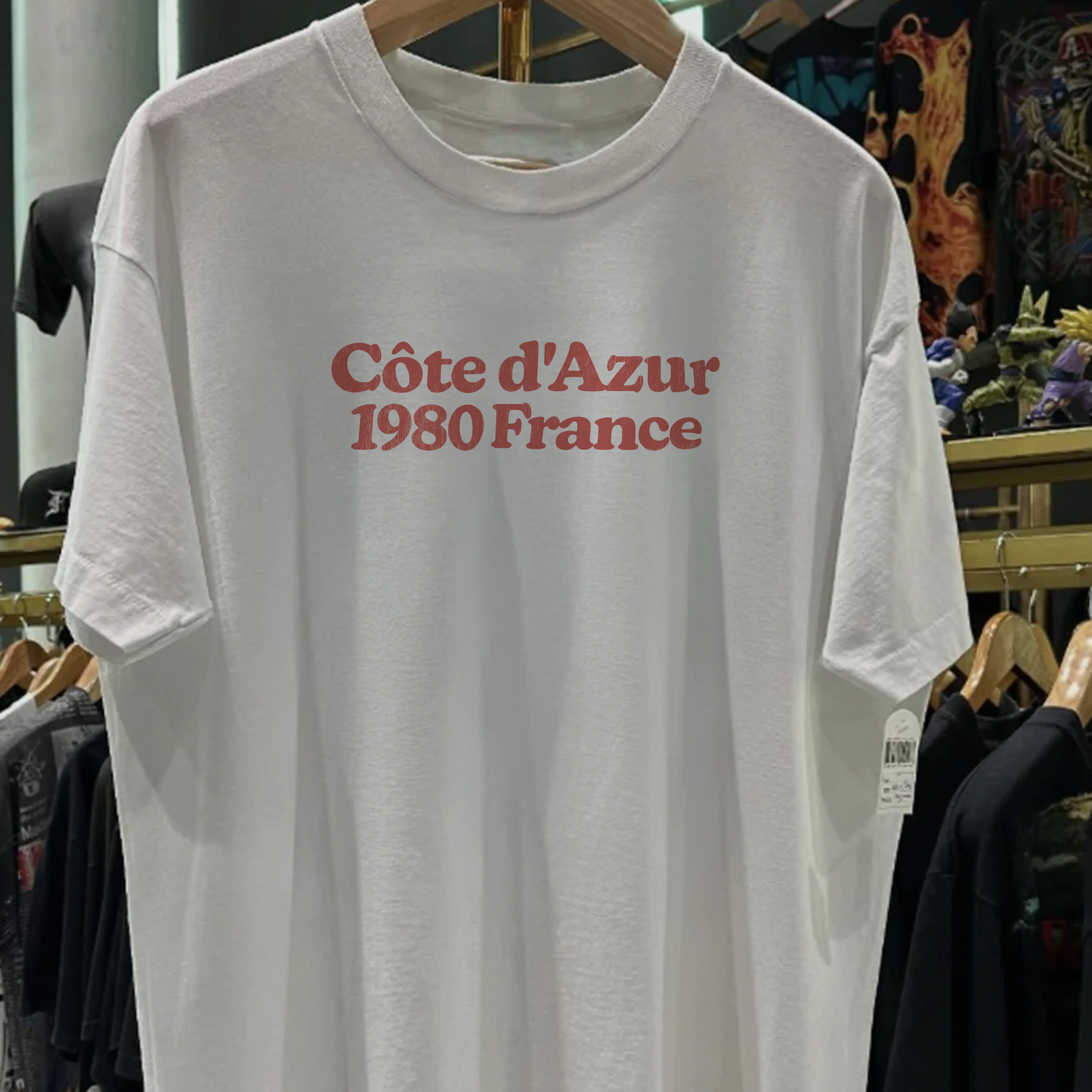 Rare 80s Cāëte D'Azur 1980 France Washed White Tee - Image 2