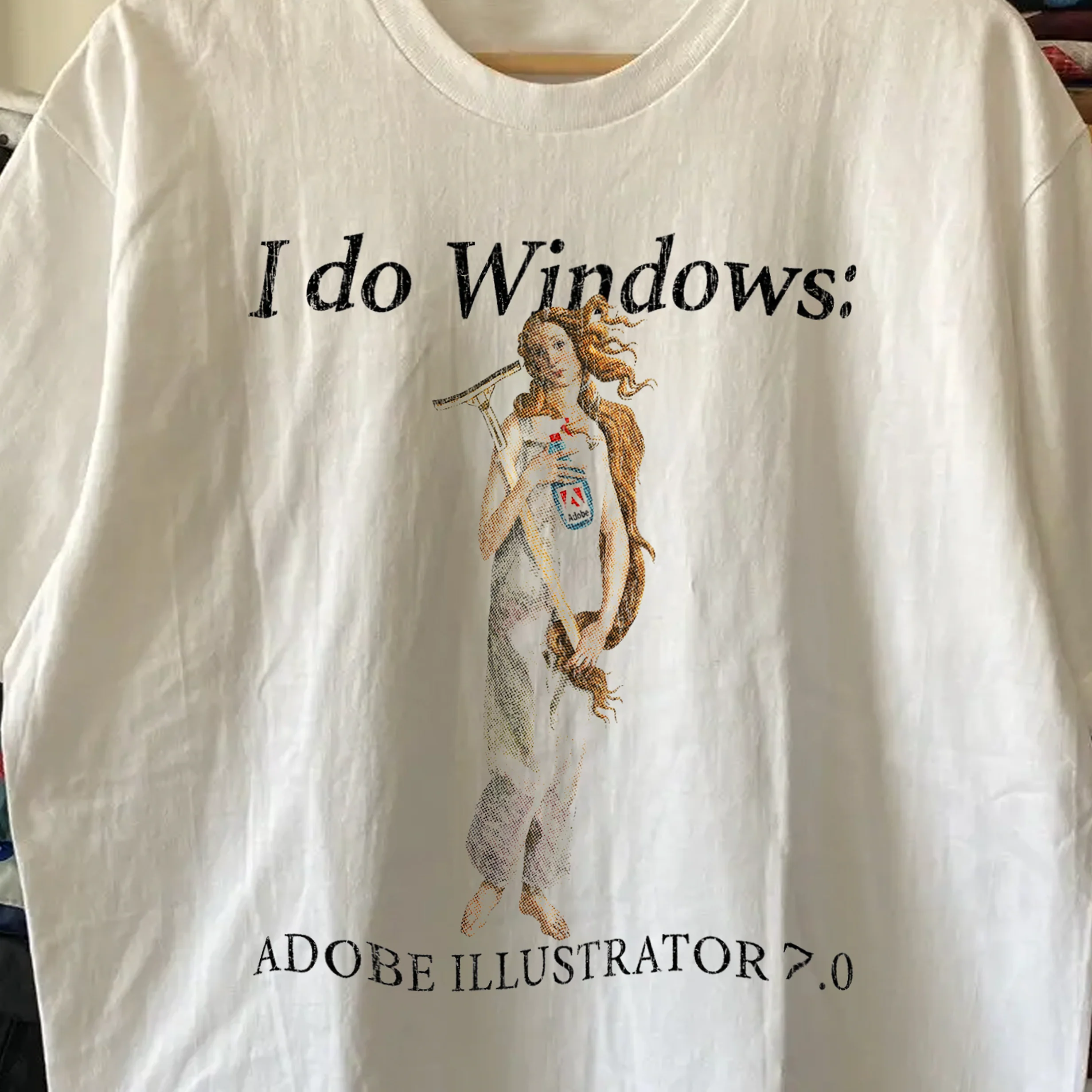 Rare Adobe Illustrator 7 Washed White Tee - Image 2