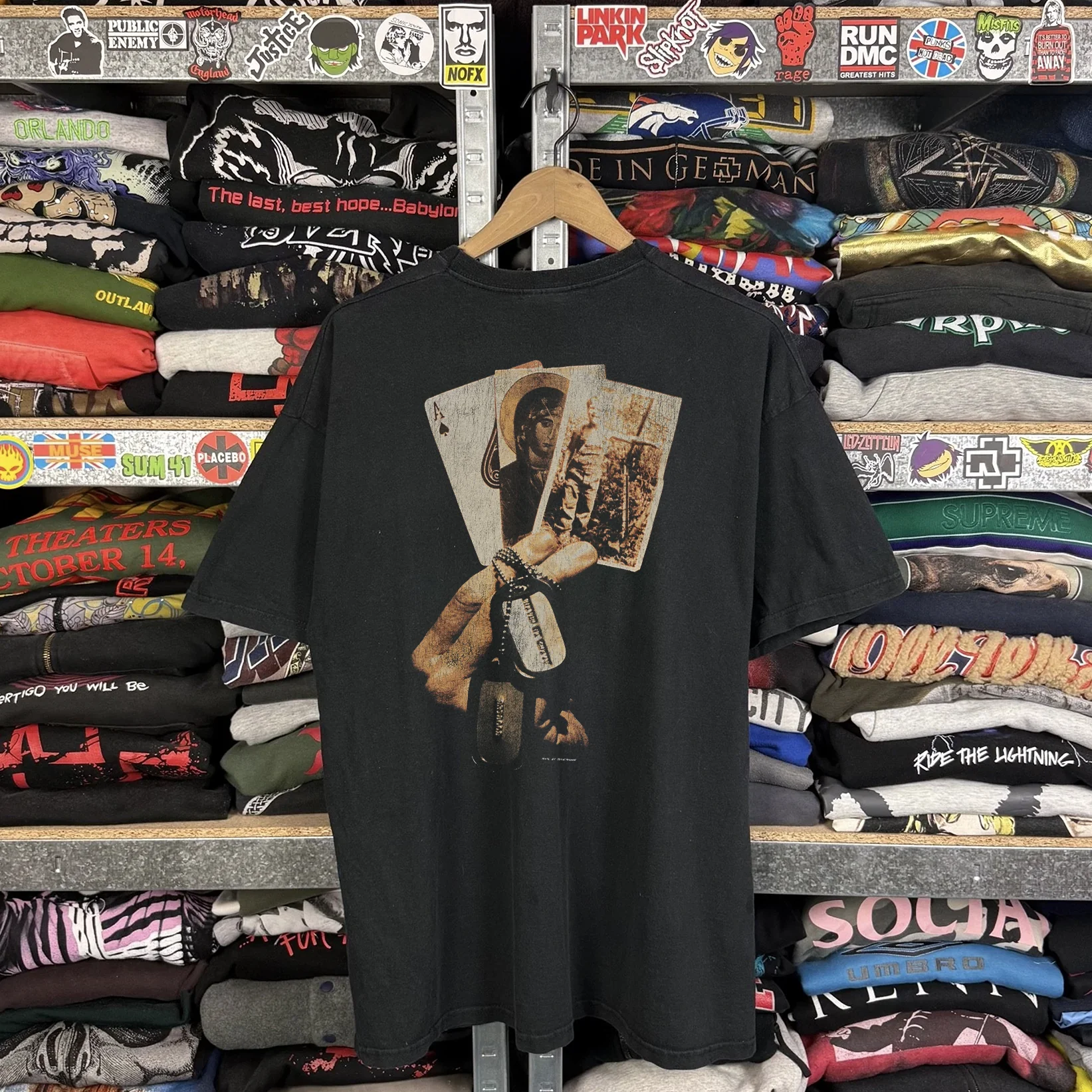 Rare Alice In Chains Rooster Washed Black Tee - Image 2