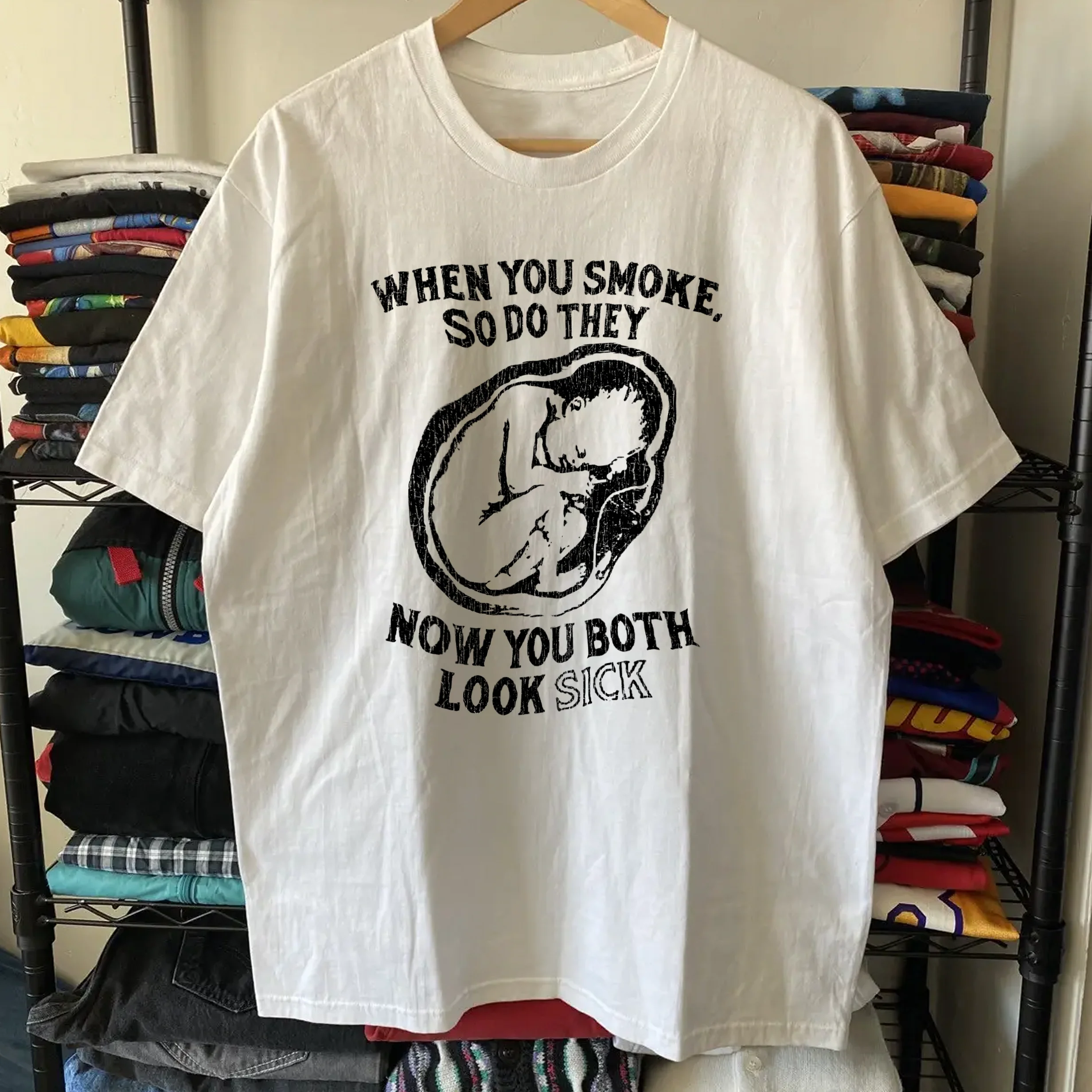 Rare Anti Smoking Washed Black Tee - Image 2