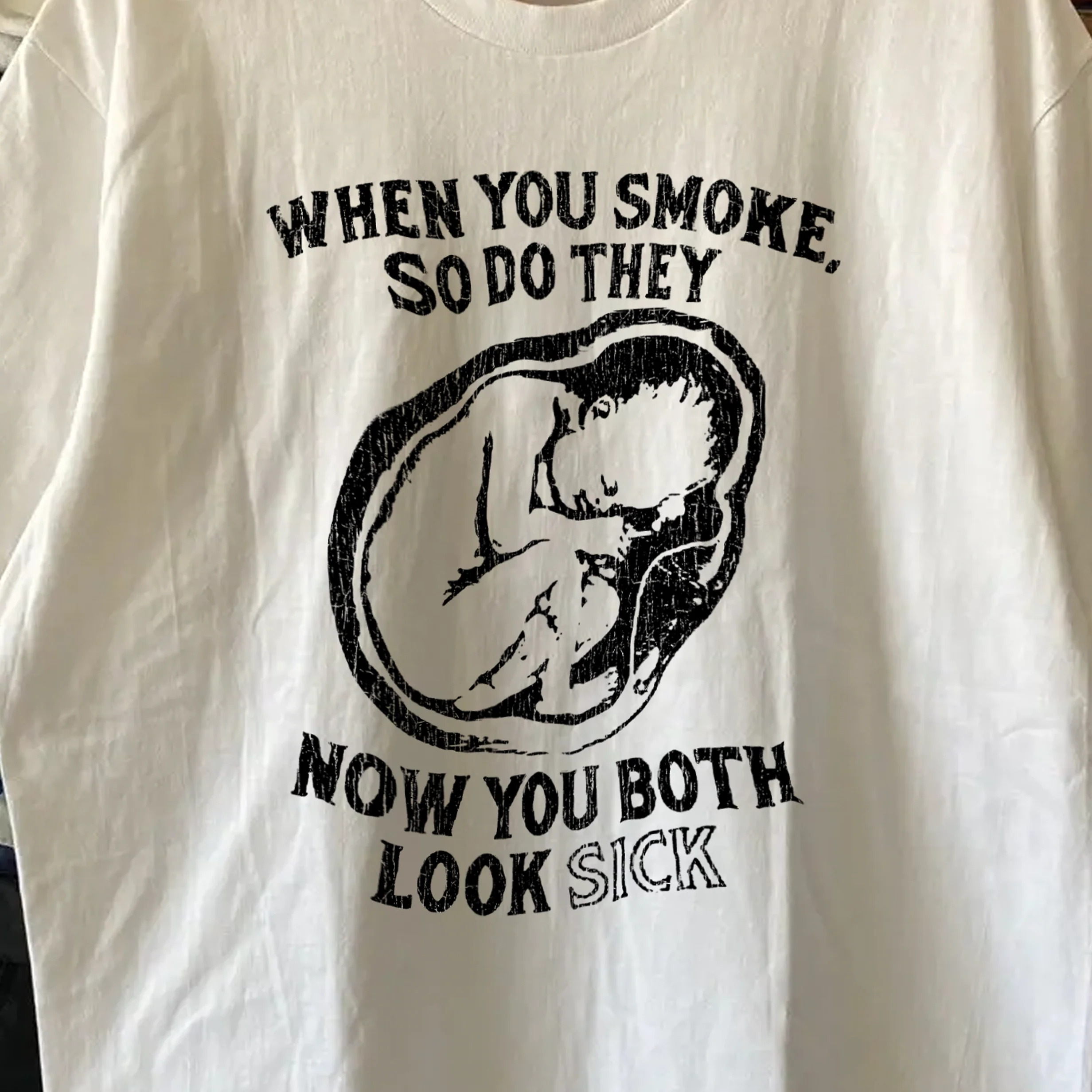 Rare Anti Smoking Washed Black Tee - Image 3