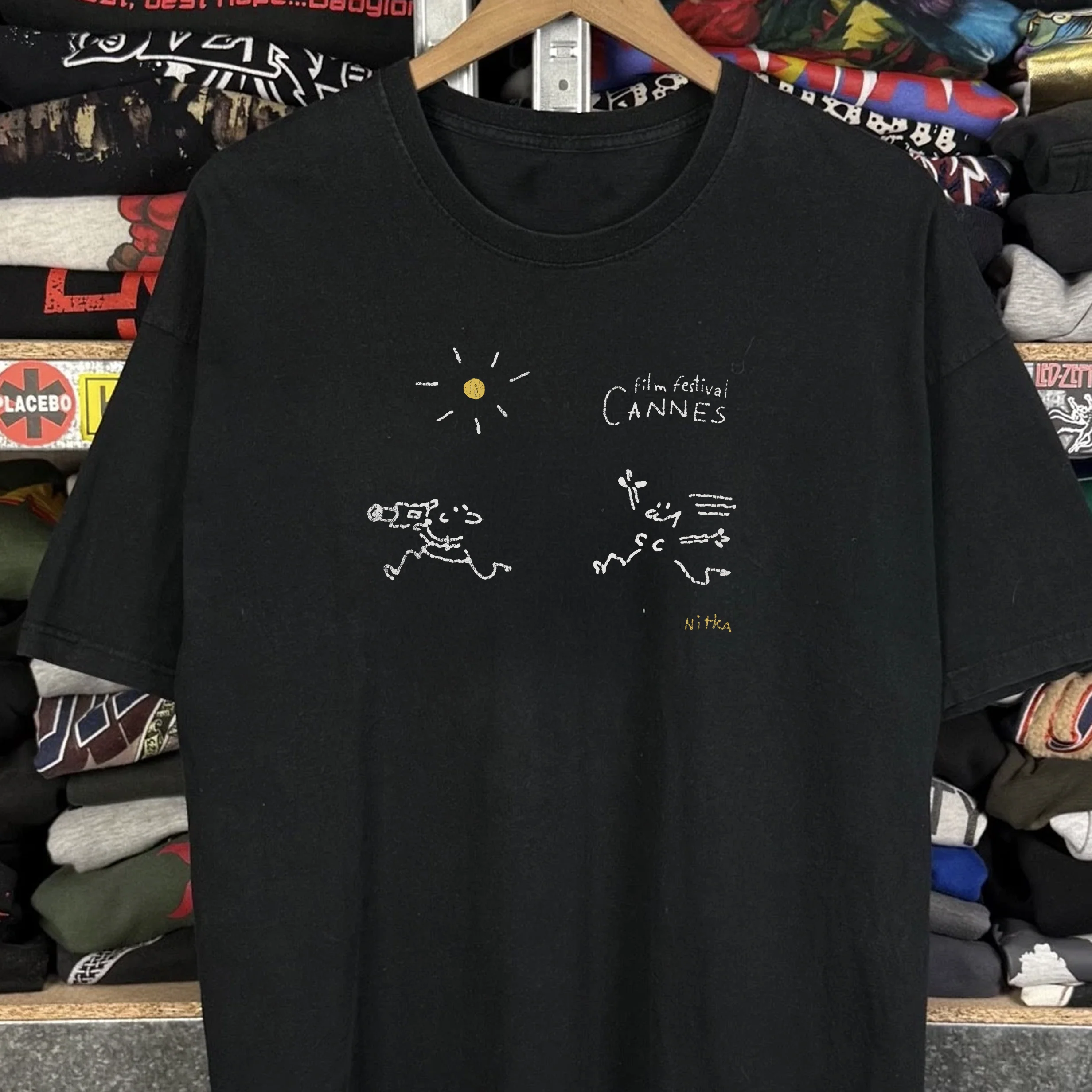 Rare Cannes Film Festival Washed Black Tee - Image 2