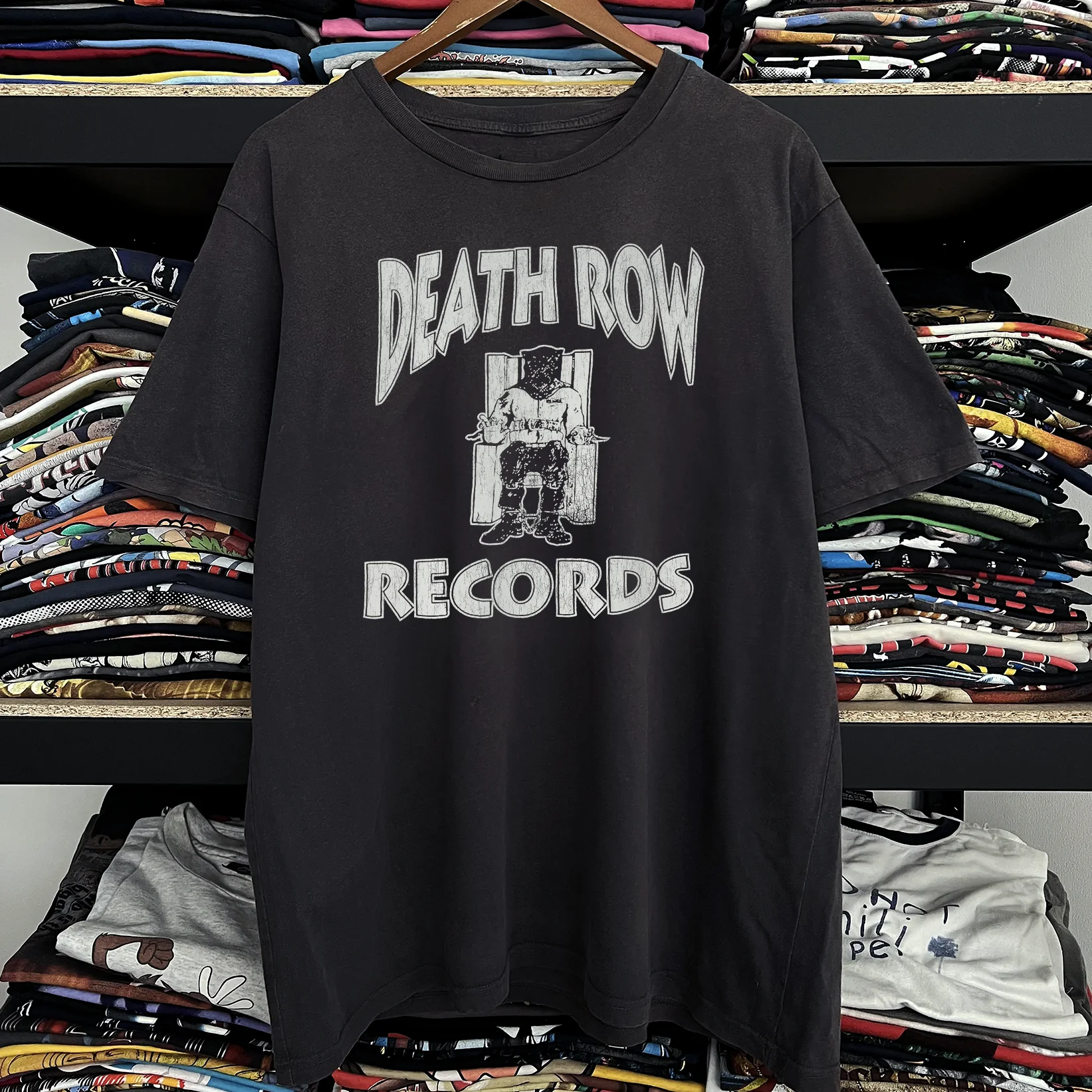 Rare Death Row Records Washed Black Tee