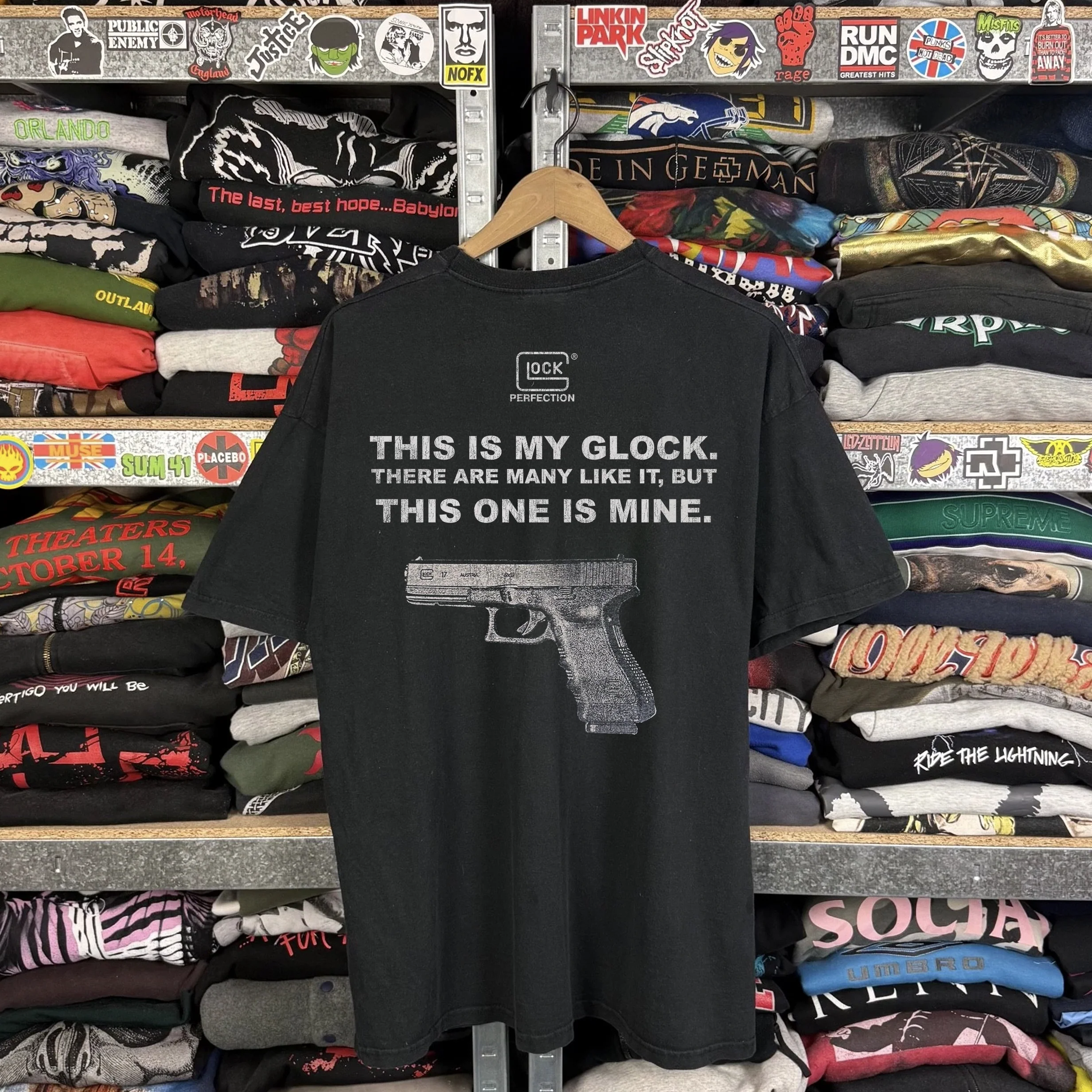 Rare Glock G17 Firearms Washed Black Tee - Image 2