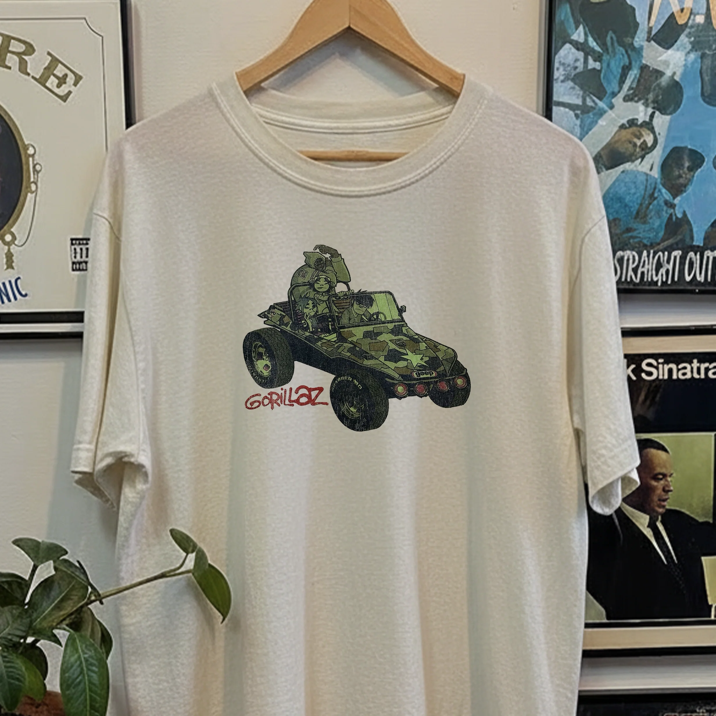 Rare Gorillaz Promo Washed White Tee - Image 2