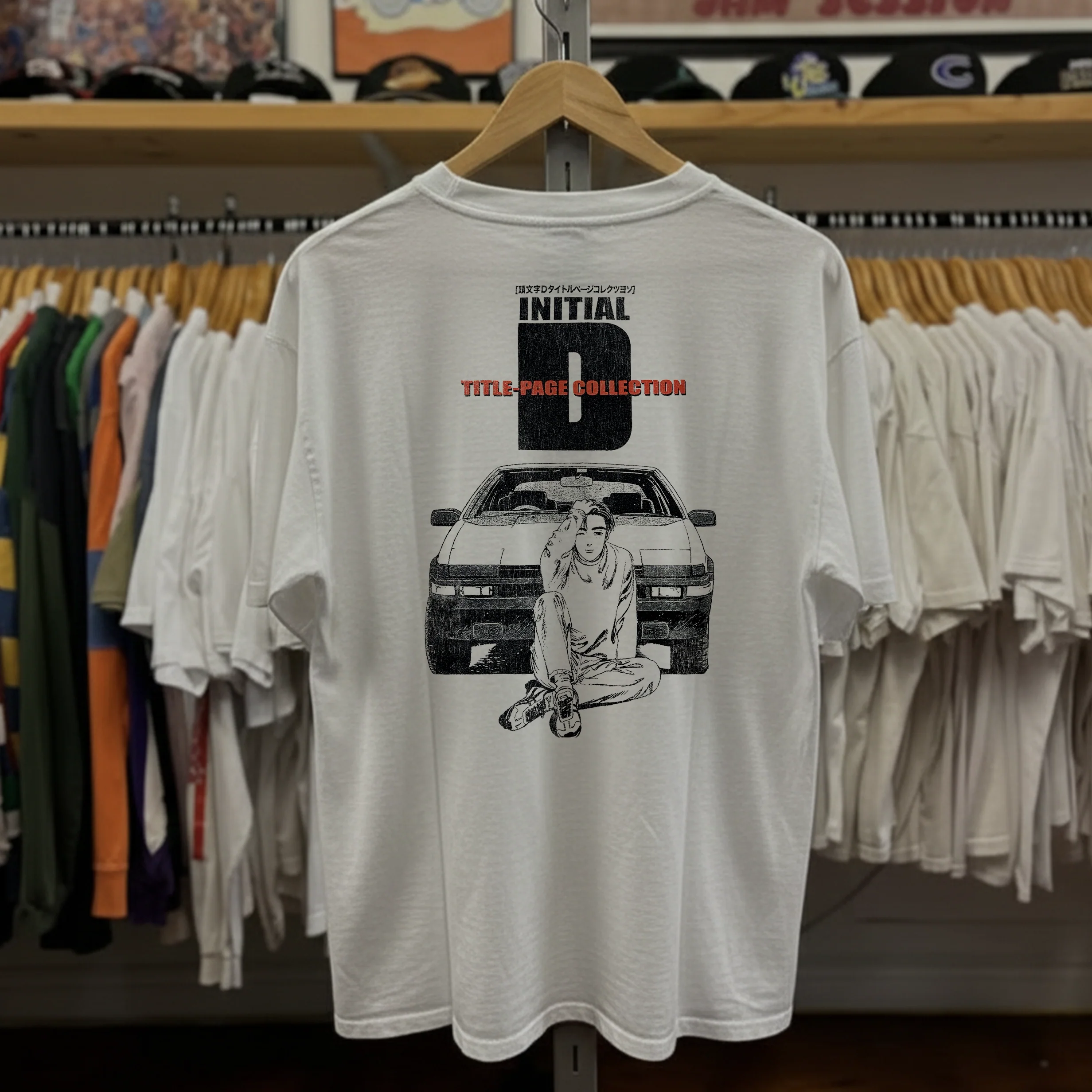 Rare Initial D Washed White Tee - Image 2