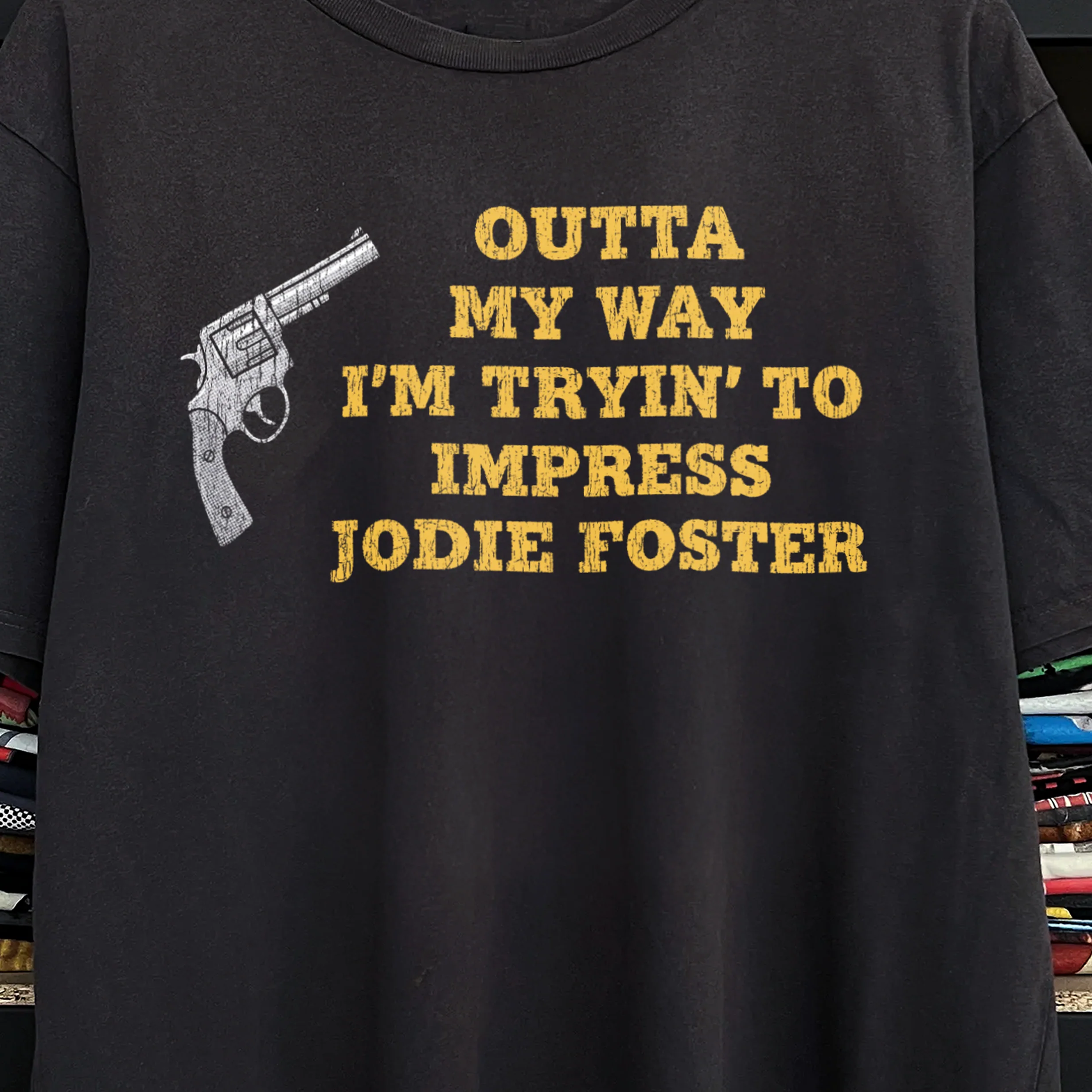 Rare Jodie Foster Lover Washed Black Tee - Image 2