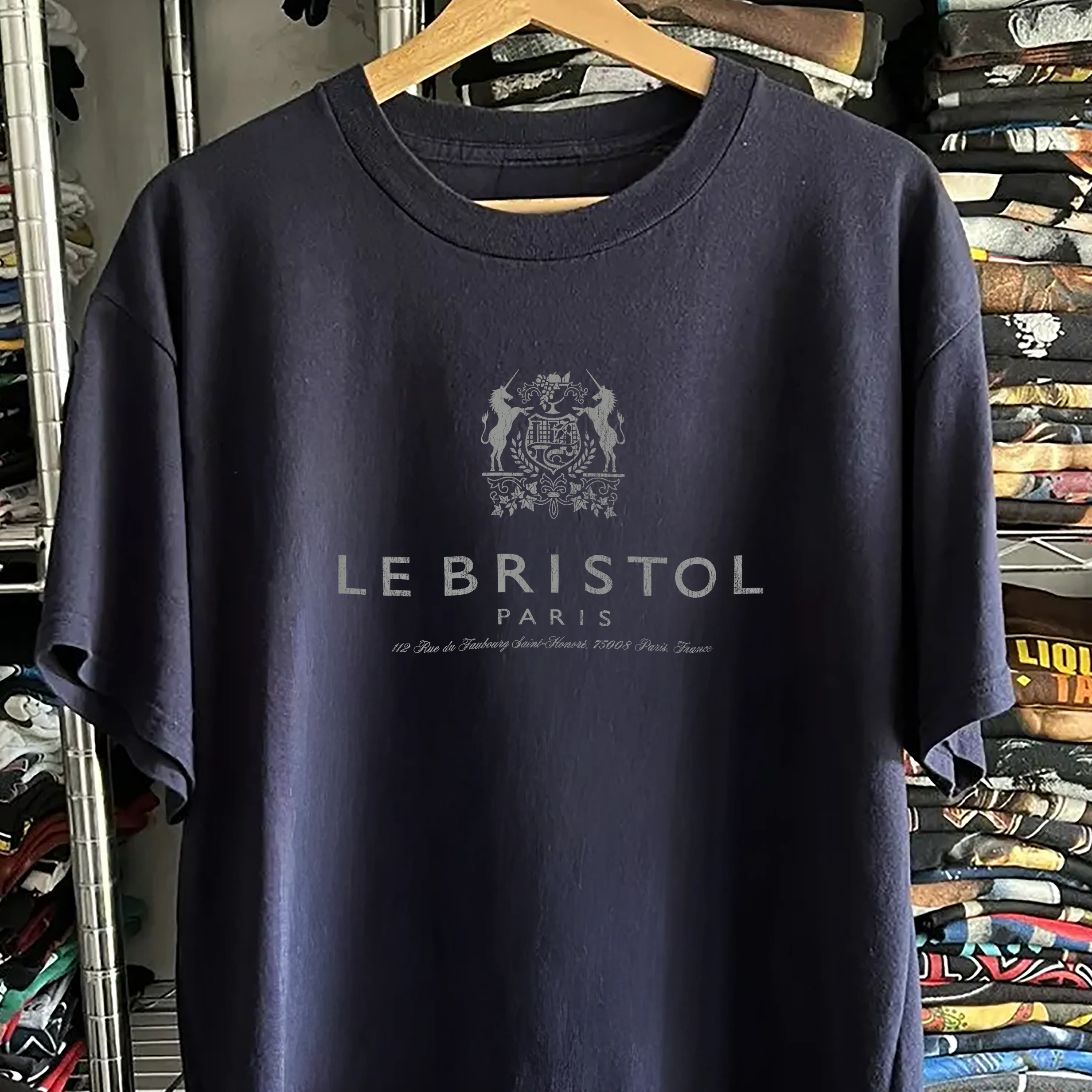 Rare Le Bristol Paris Washed Navy Tee - Image 2