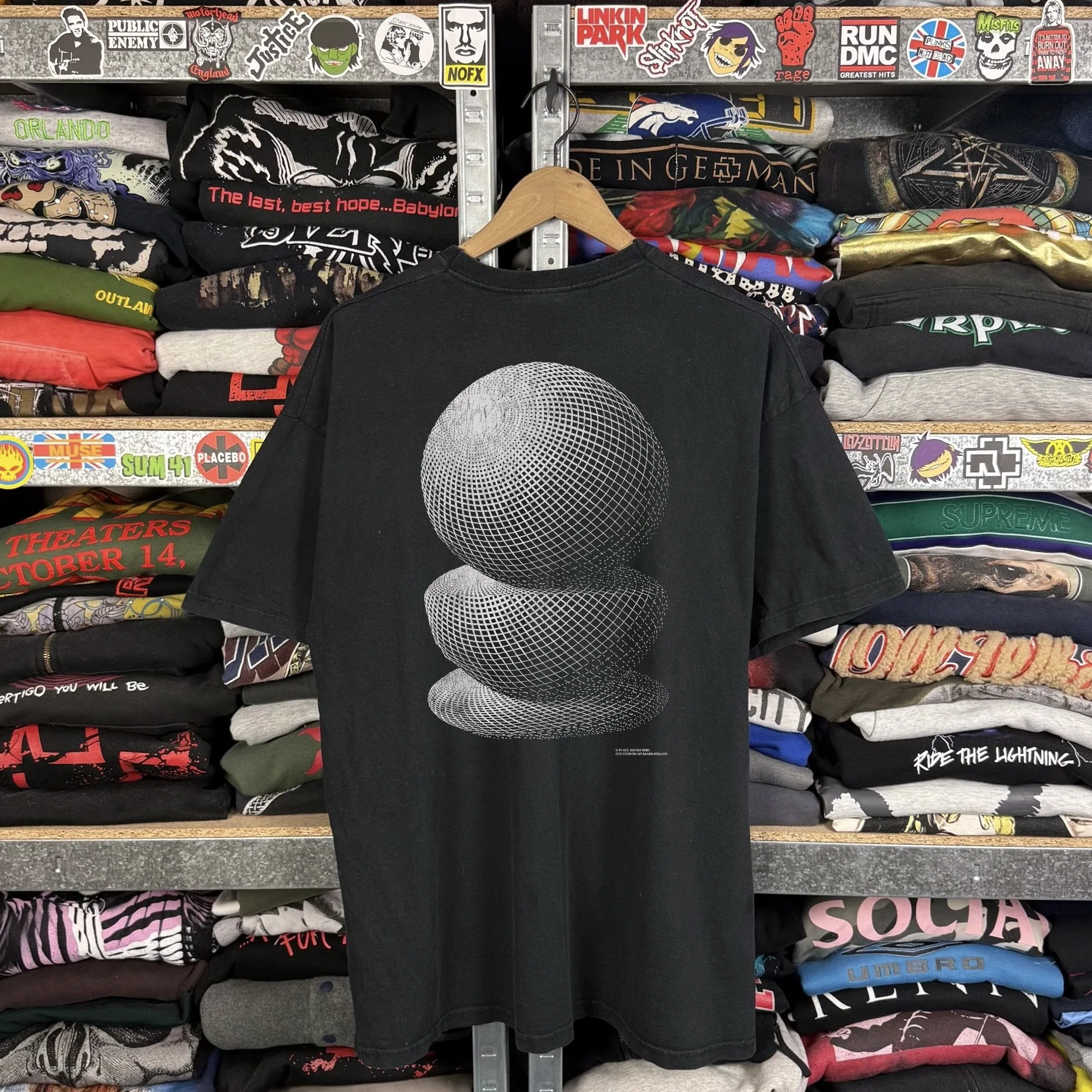 Rare M.C. Escher Washed Black Tee - Image 2