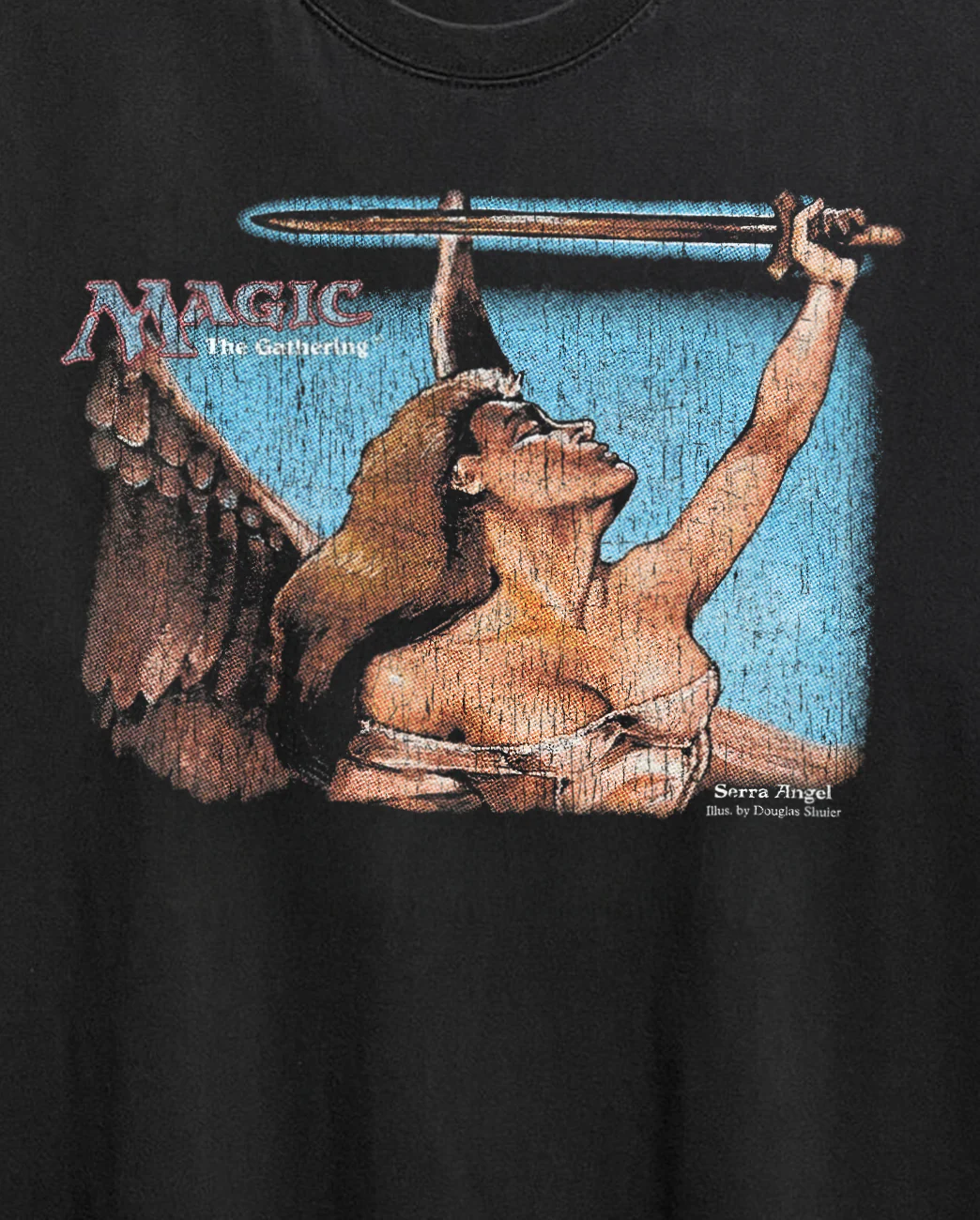 Rare Magic Serra Angel Washed Black Tee - Image 2