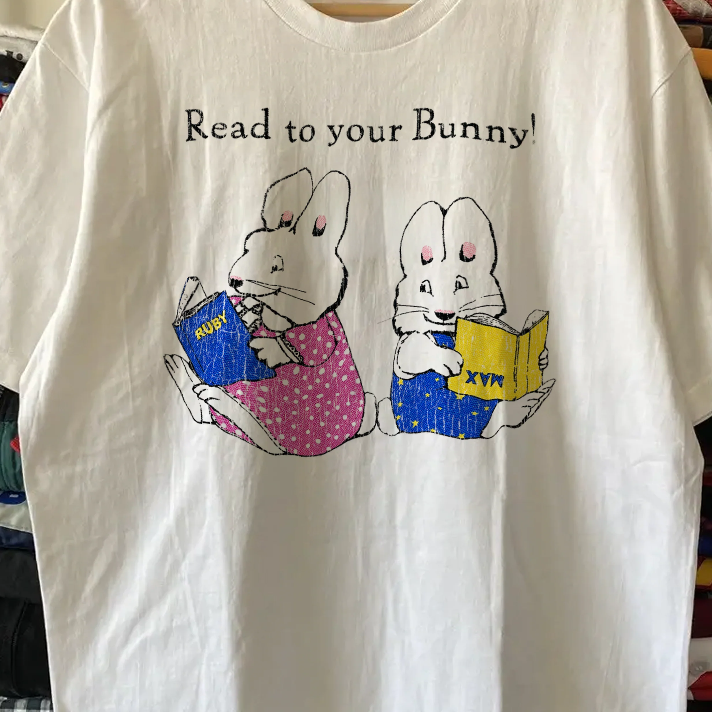 Rare Max And Ruby Reading Washed White Tee - Image 4
