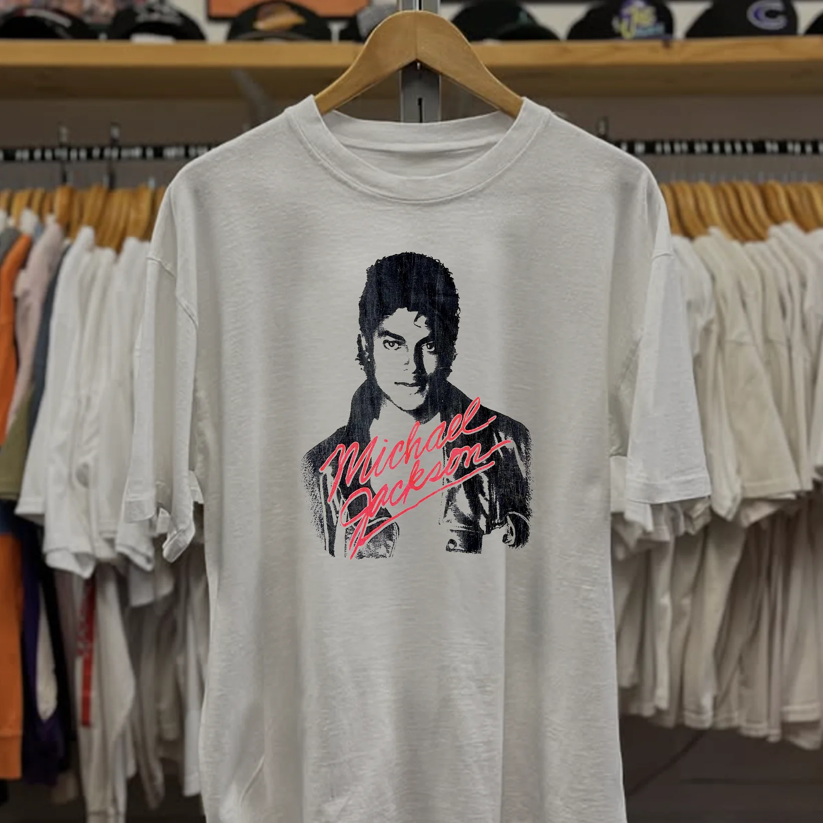 Rare Michael Jackson Washed White Tee - Image 2