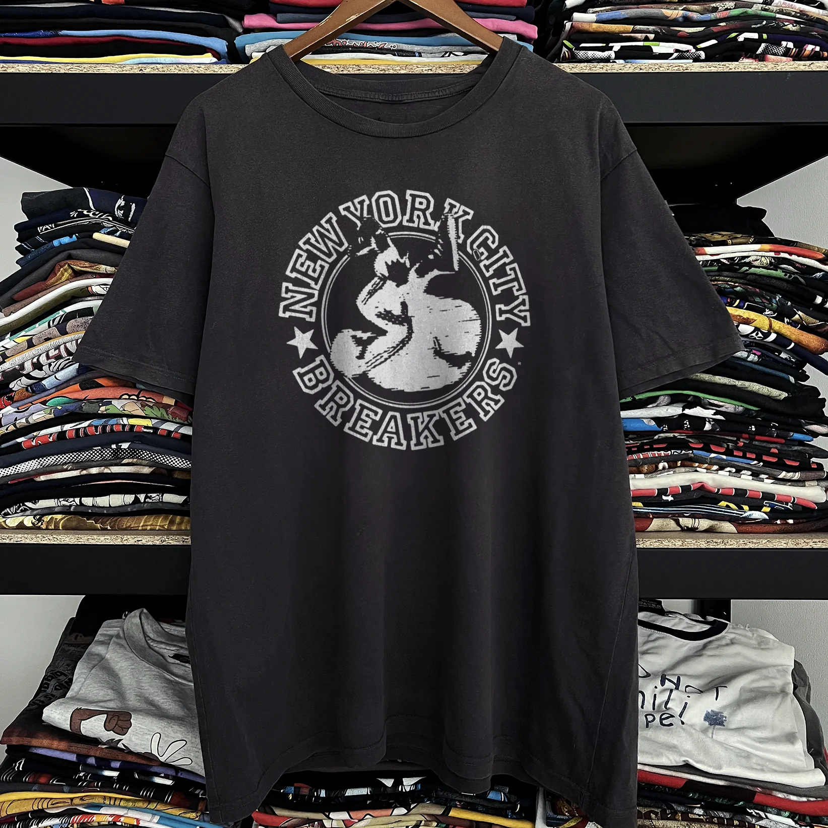 Rare NY Breakers Washed Black Tee