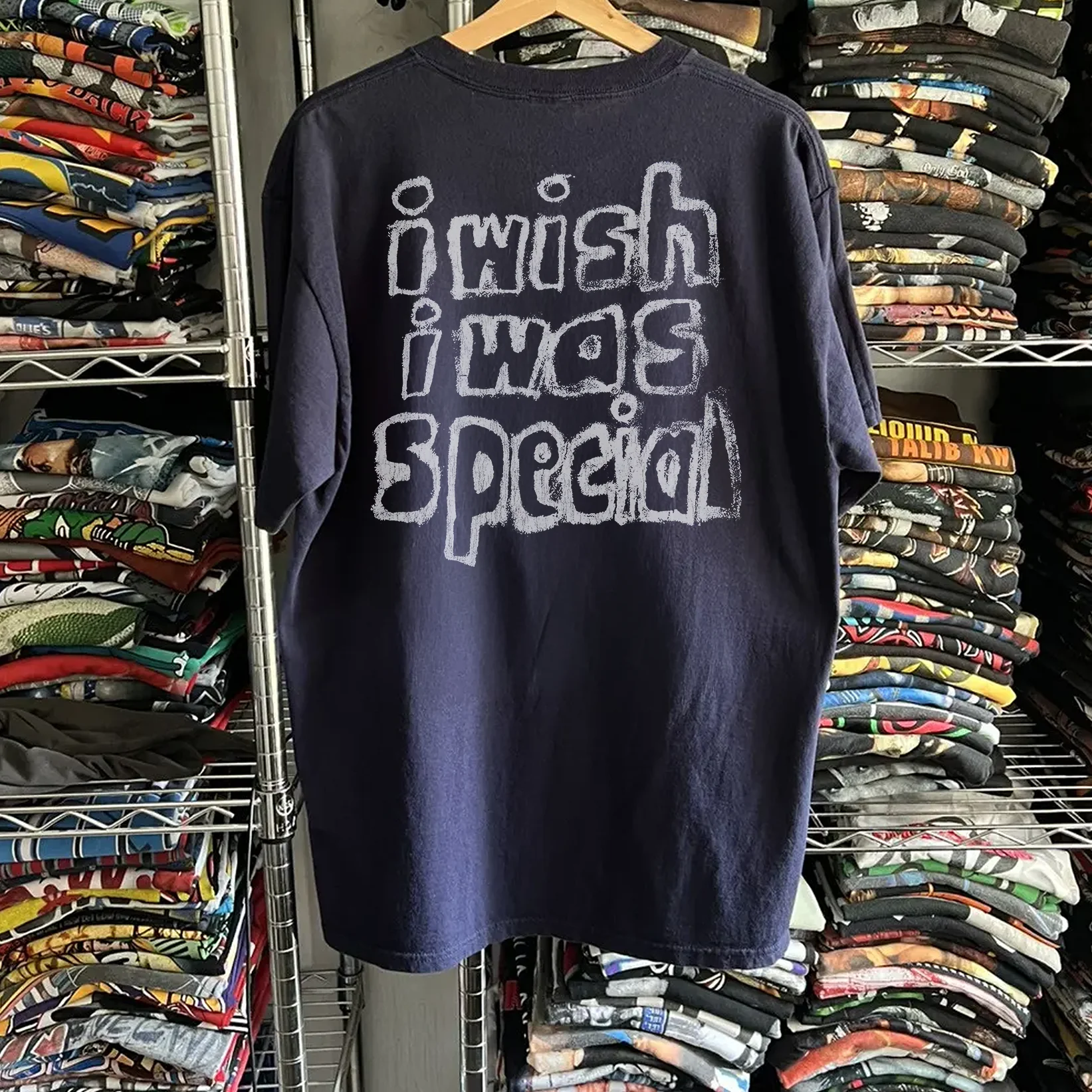 Rare Radiohead Creep Washed Navy Tee - Image 2