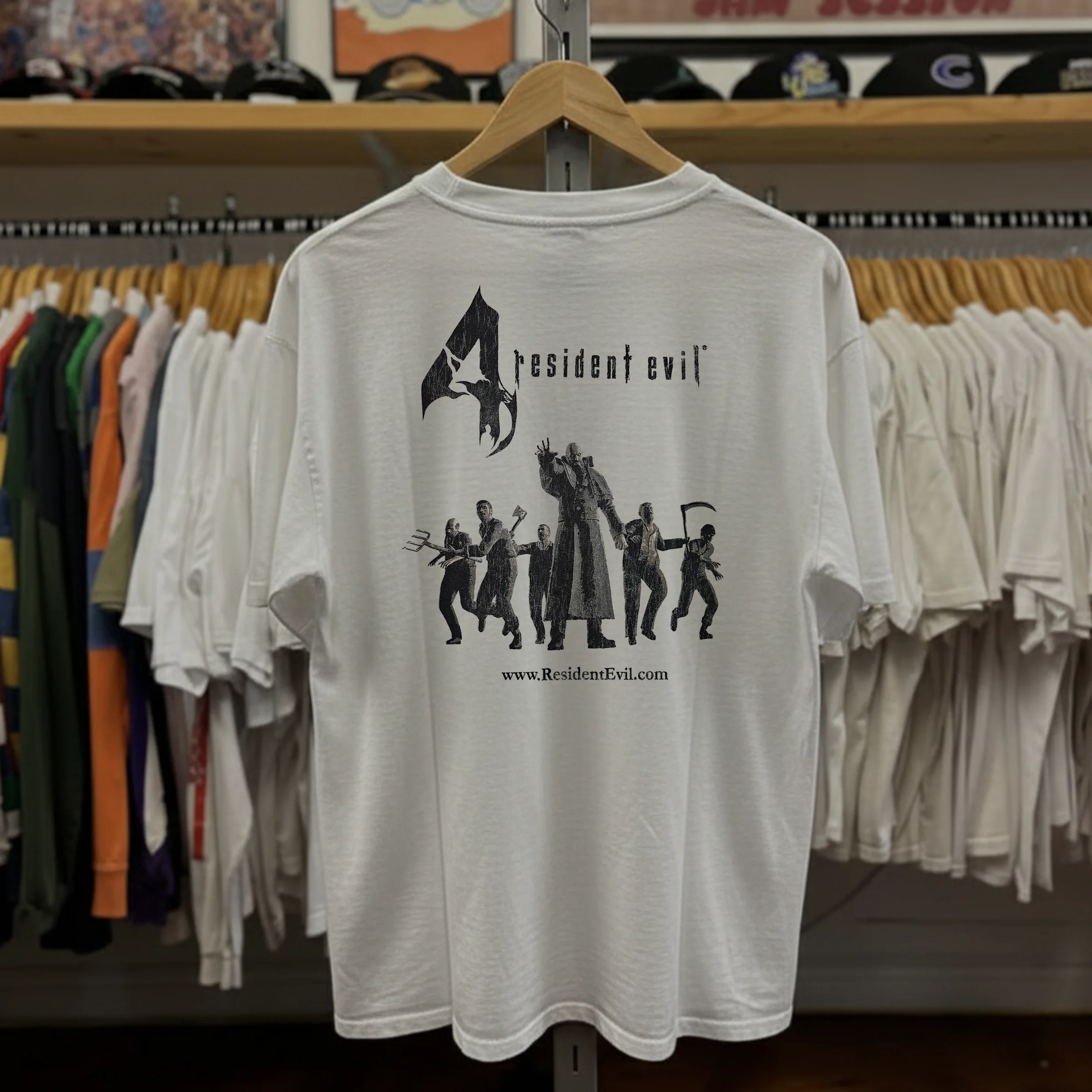 Rare Resident Evil 4 Washed White Tee - Image 2