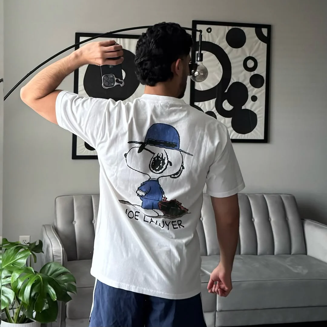 Rare Snoopy Joe Lawyer Washed White Tee - Image 3