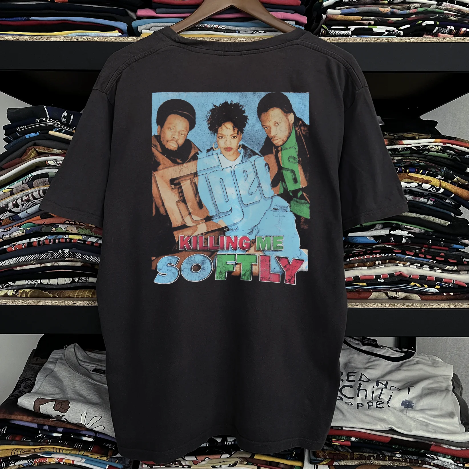 Rare The Fugees The Score Washed Black Tee - Image 2