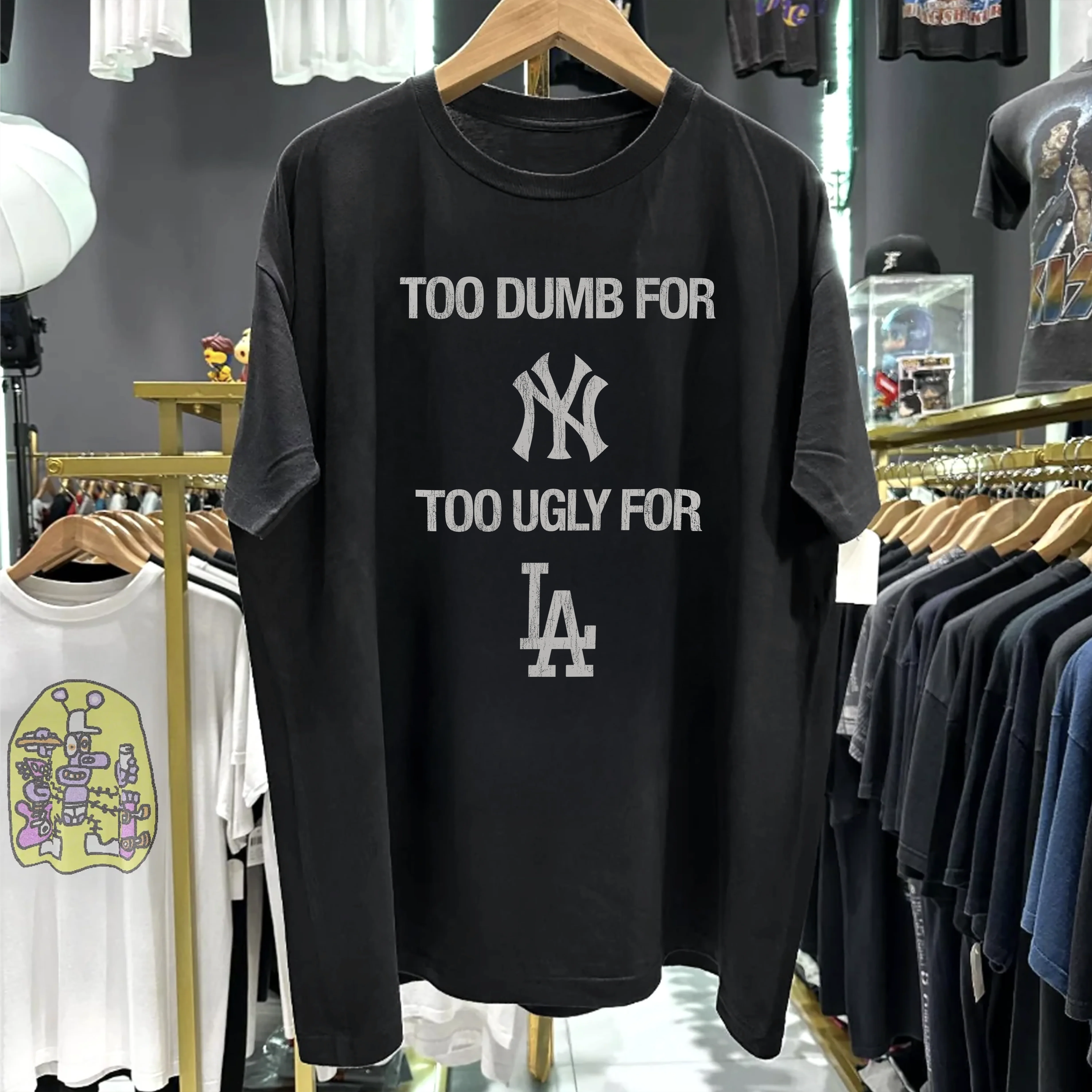 Rare Too Dumb Too Ugly Washed Black Tee - Image 2