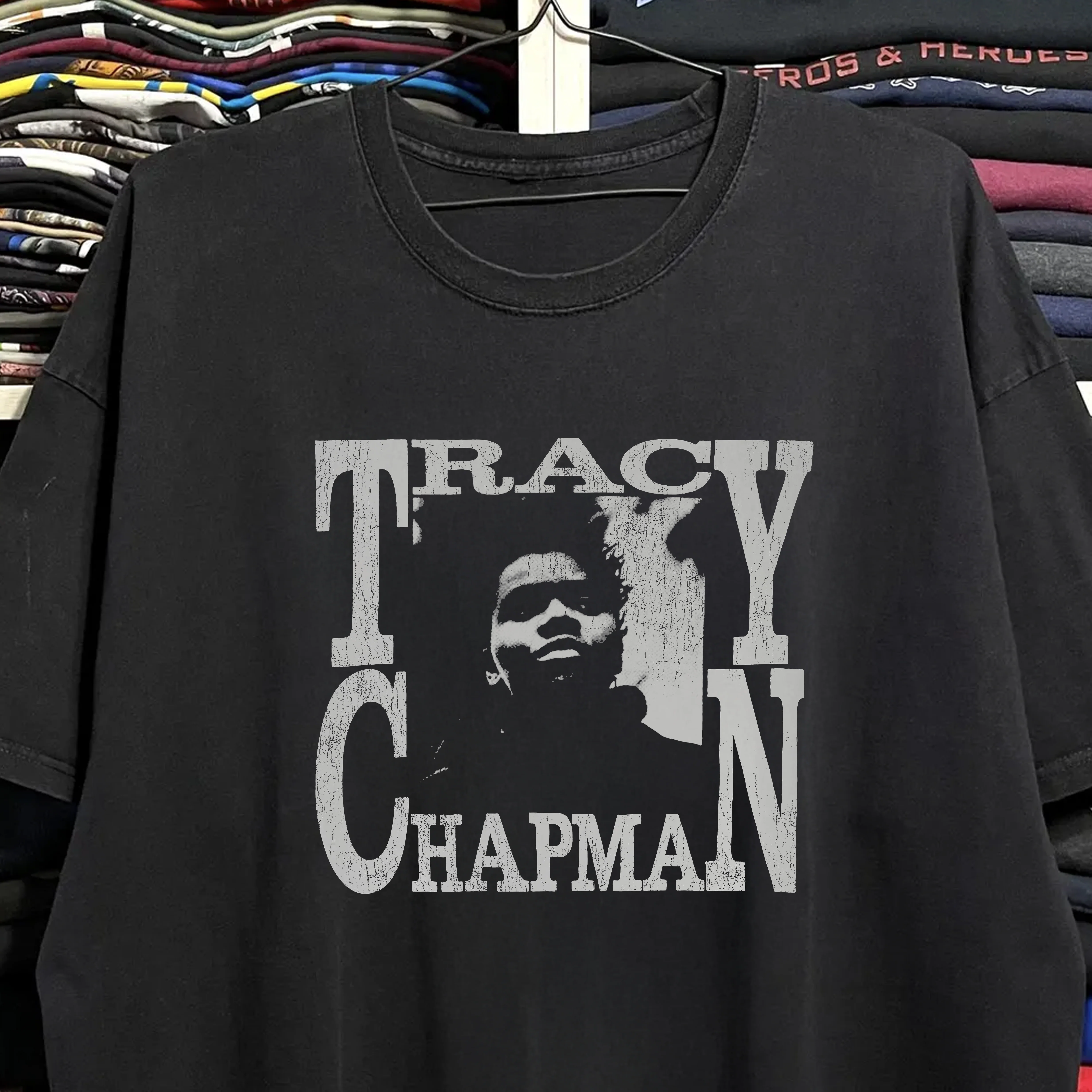 Rare Tracy Chapman Washed Black Tee - Image 2