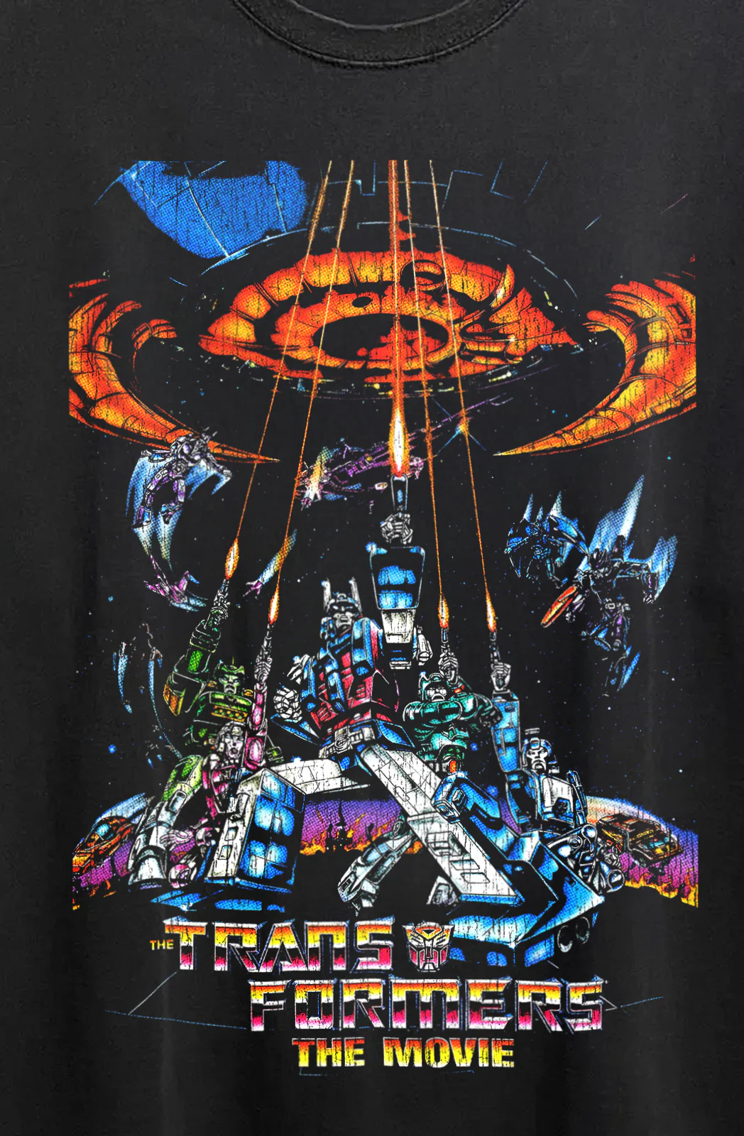 Rare Transformers The Movie Washed Black Tee - Image 2