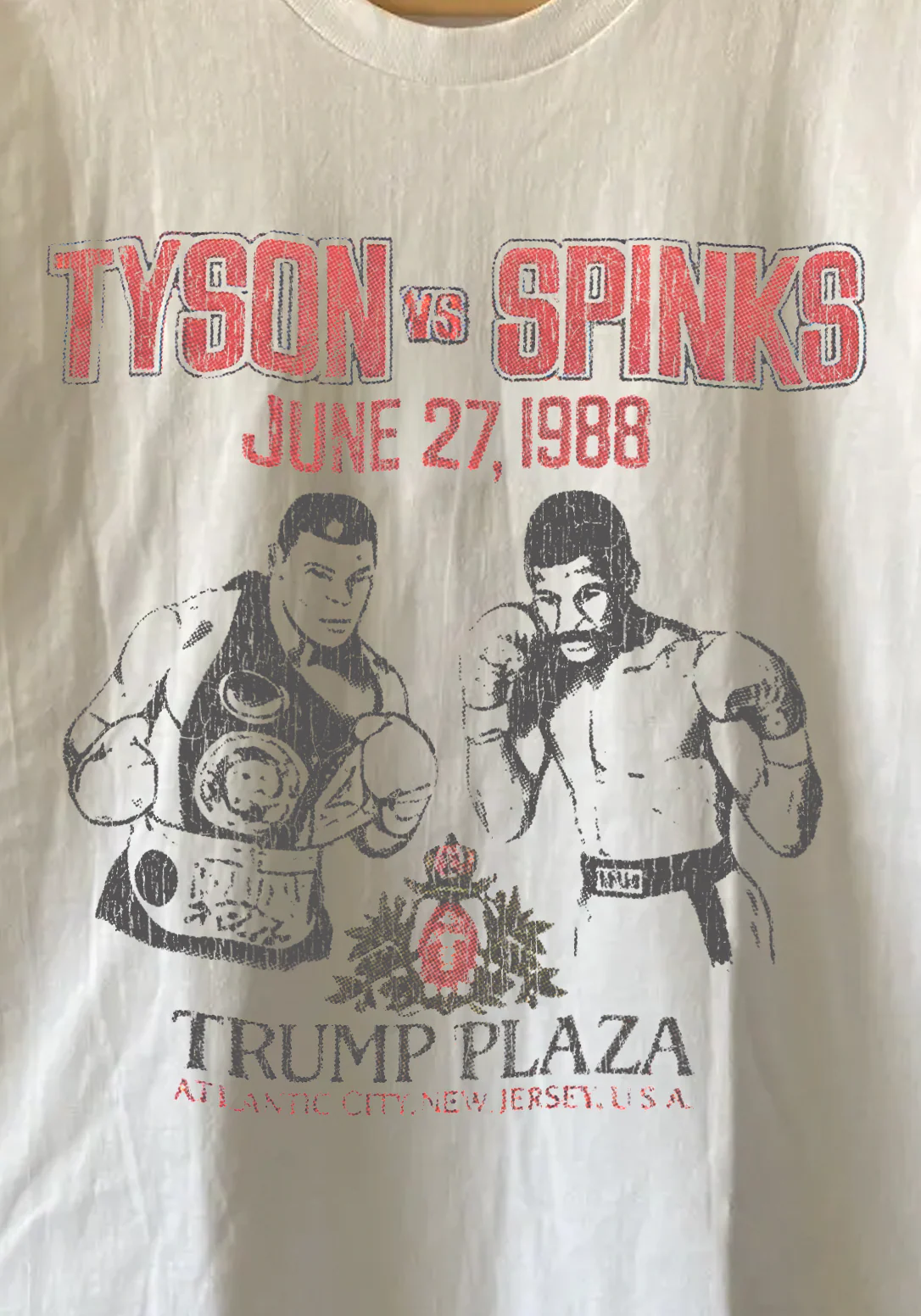 Rare Tyson Vs Spinks Washed White Tee - Image 2