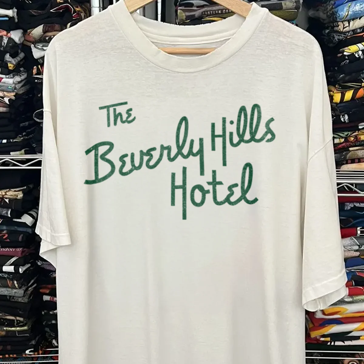 Rare Vintage Beverley Hills White Script Tee - Image 2