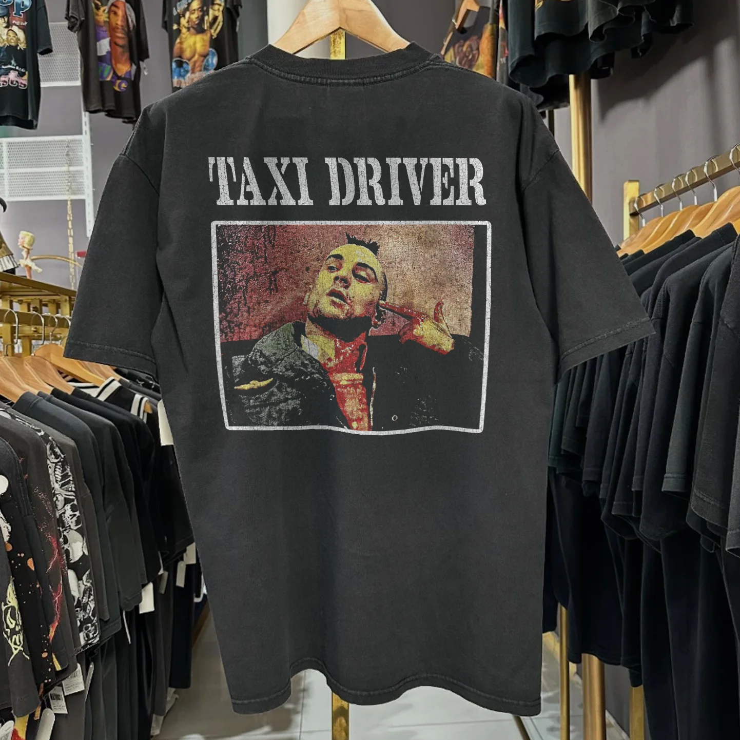 Taxi Driver 'You Talkin To Me?!' Rare Washed Black T-Shirt - Image 2