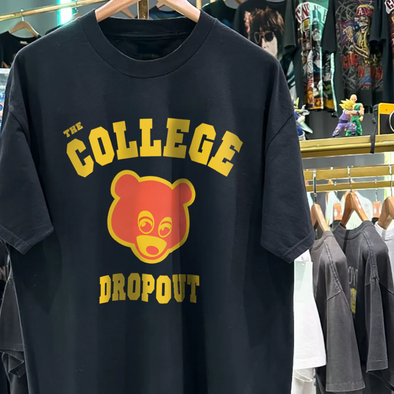 The College Dropout 2004 Rare Washed Black T-Shirt - Image 2