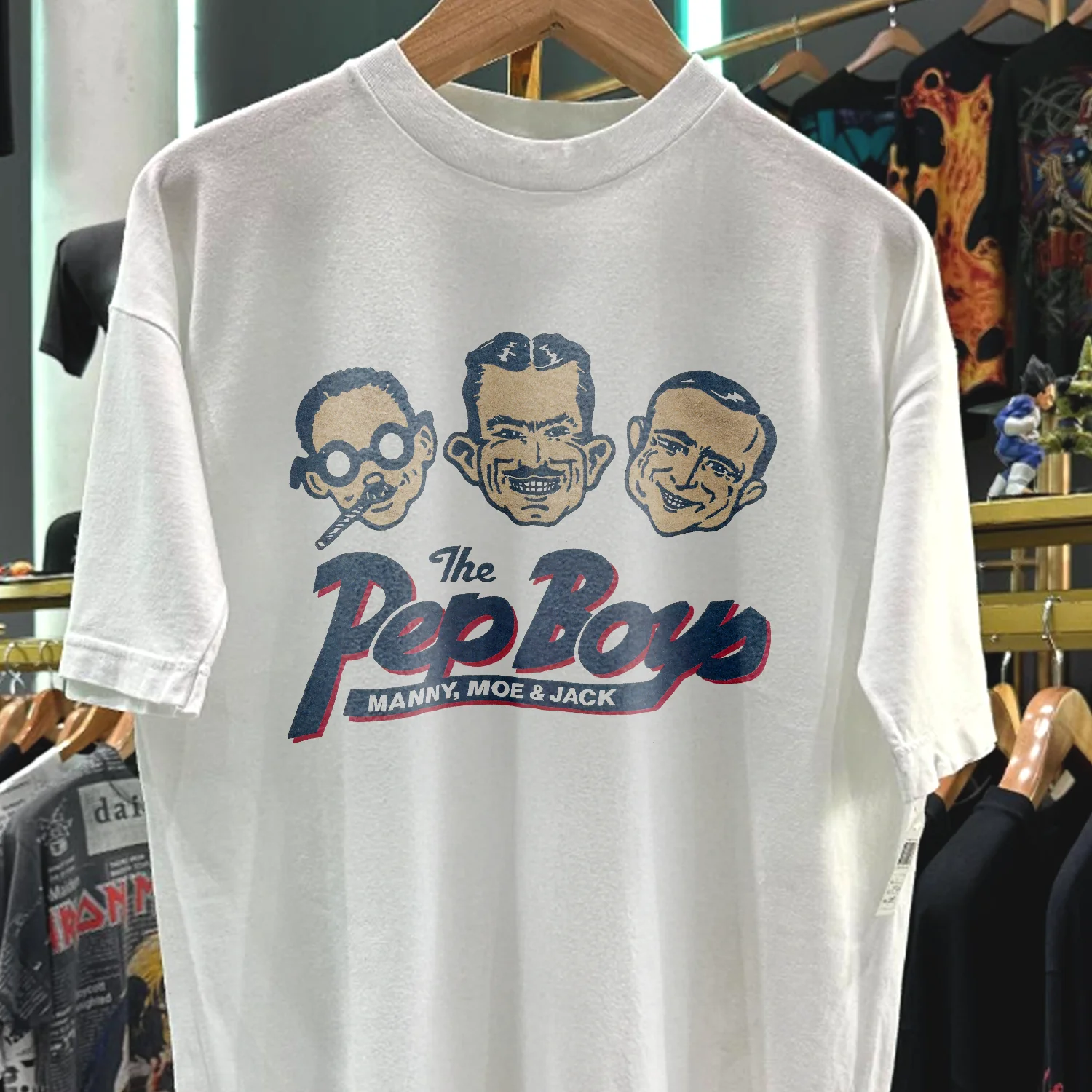The Pep Boys 80s 90s Rare Washed White T-Shirt - Image 3