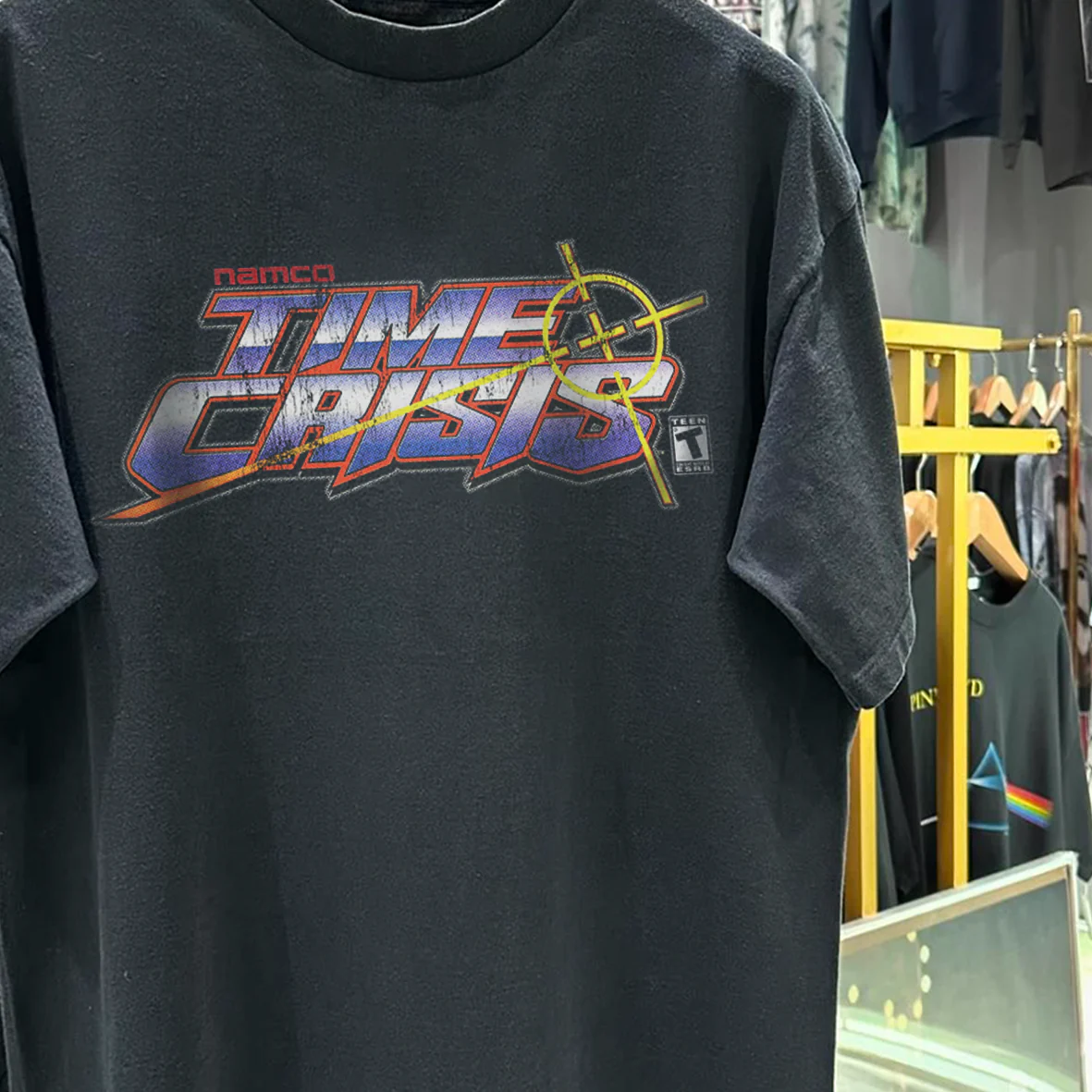 Time Crisis 1995 Promo Vintage Washed Black T-Shirt - Image 2
