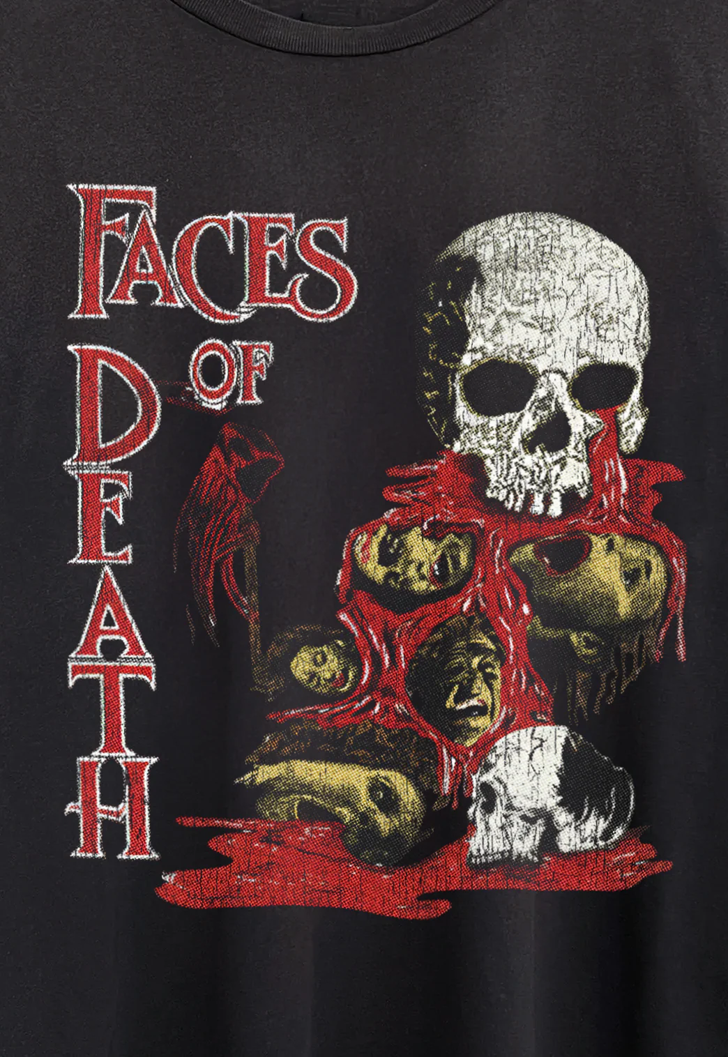 Ultra Rare Faces Of Death Promo Washed Black Tee - Image 2