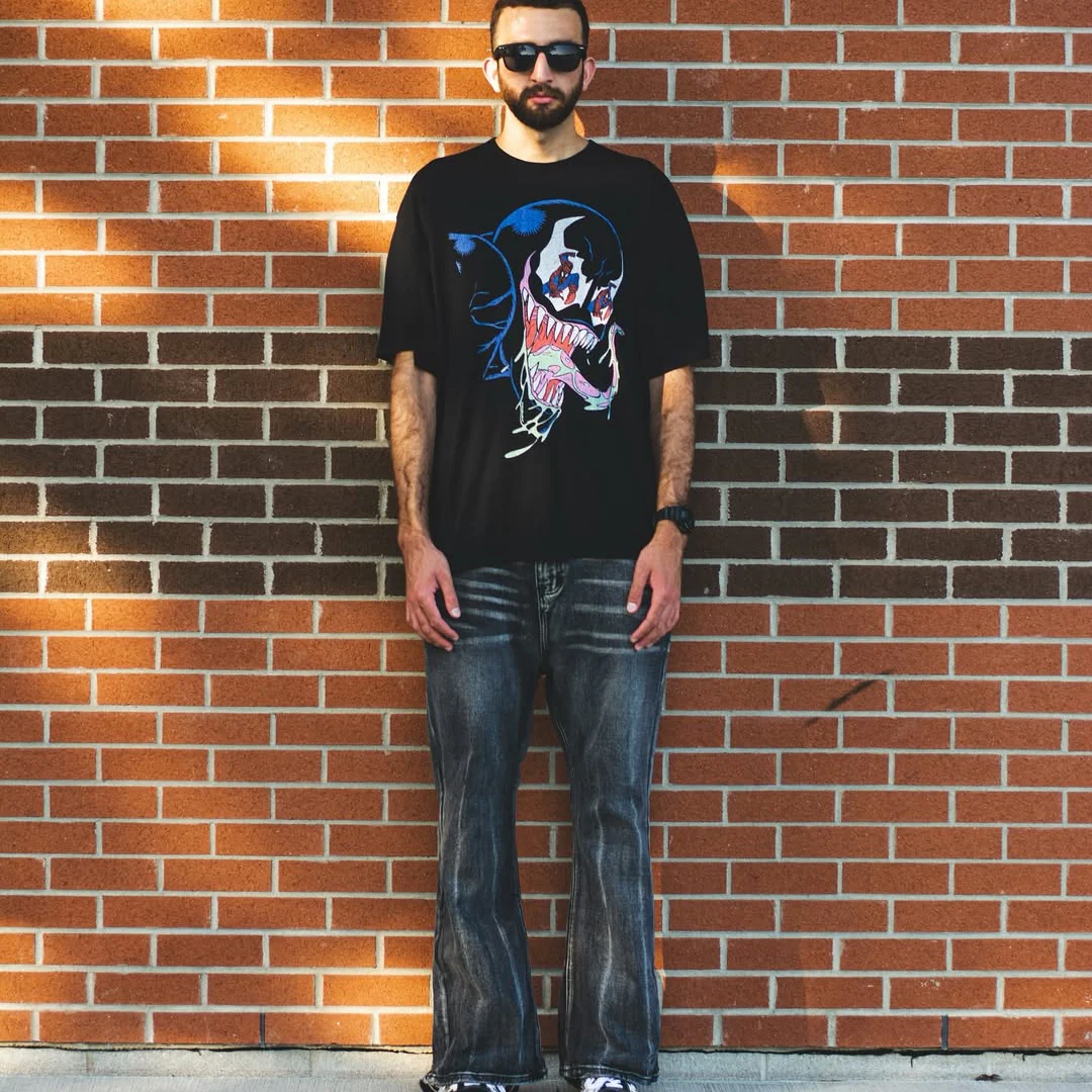 Venom 1995 Spidey Eyes Vintage Washed Black T-Shirt - Image 6