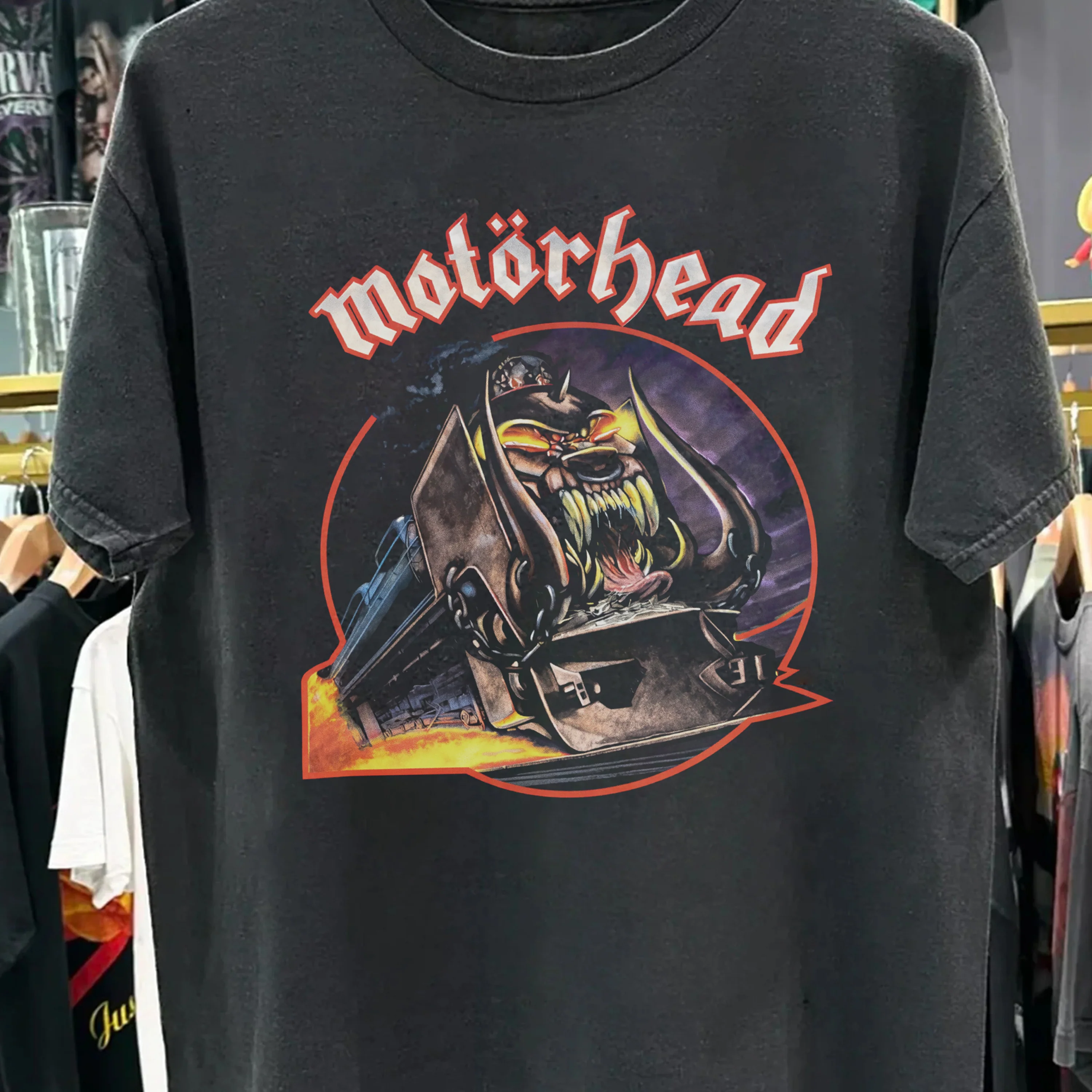 Vintage Motorhead - Orgasmatron Washed Black T-Shirt - Image 2