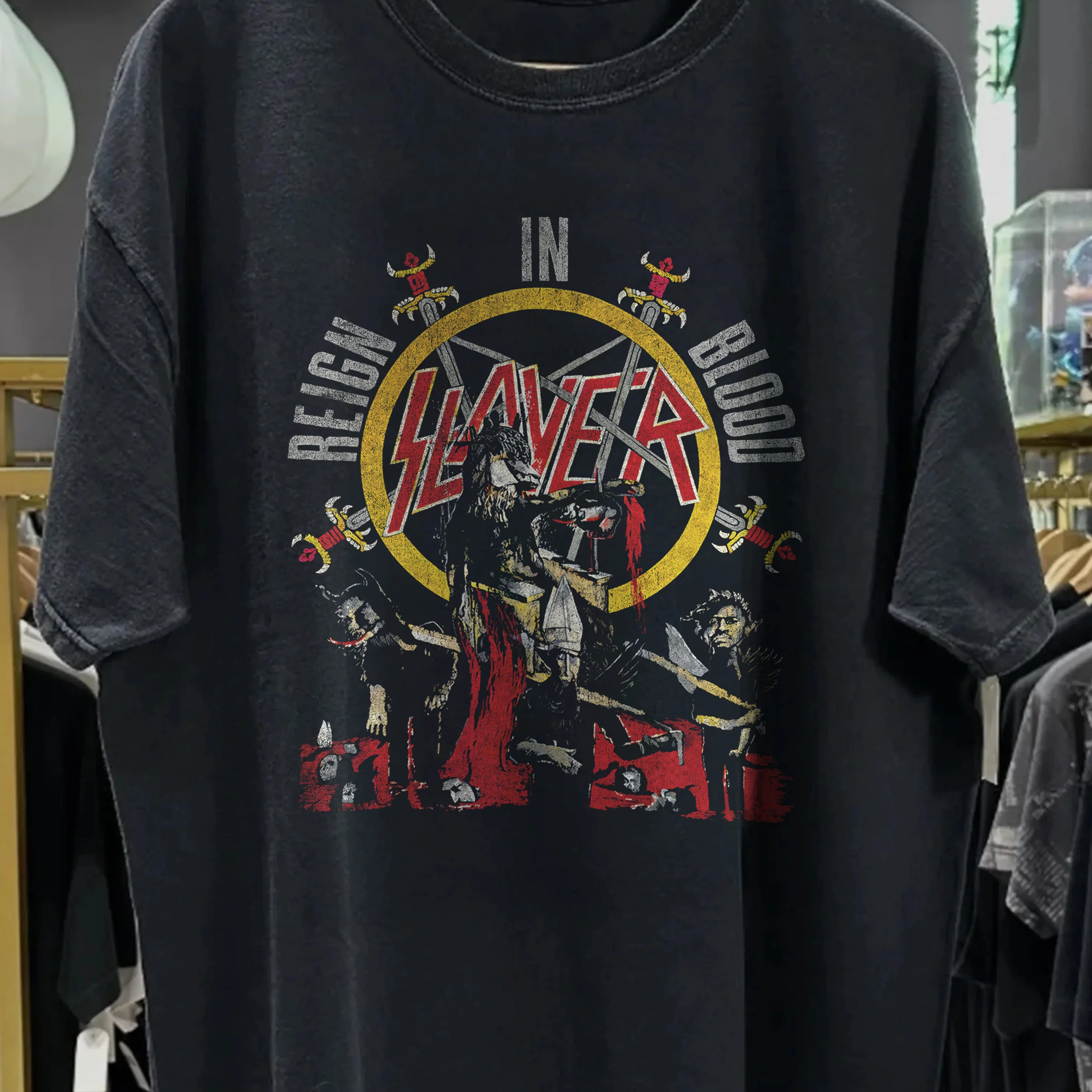 Vintage Slayer - Reign In Blood Washed Black T-Shirt - Image 2