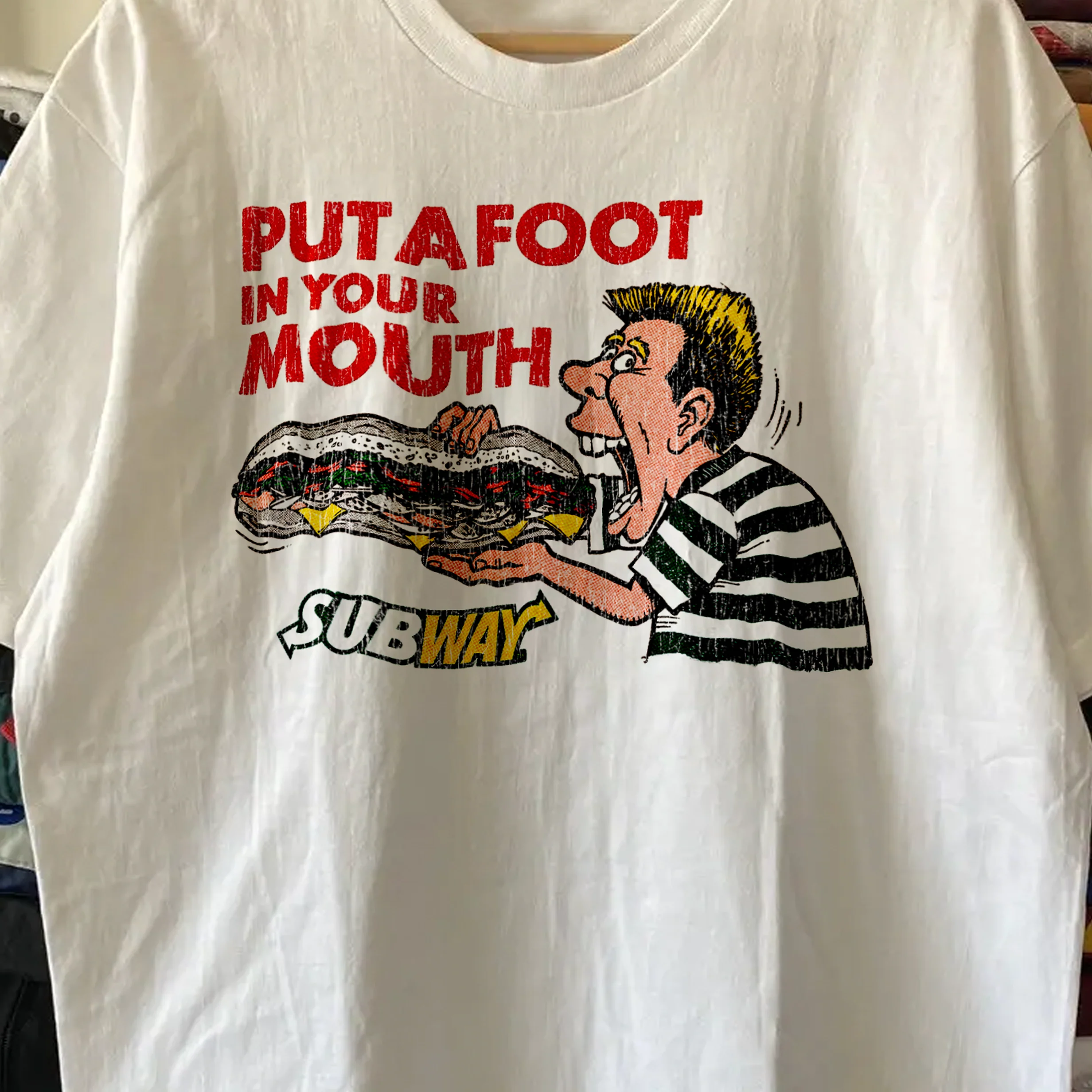 Vintage Subway Washed White Tee - Image 2